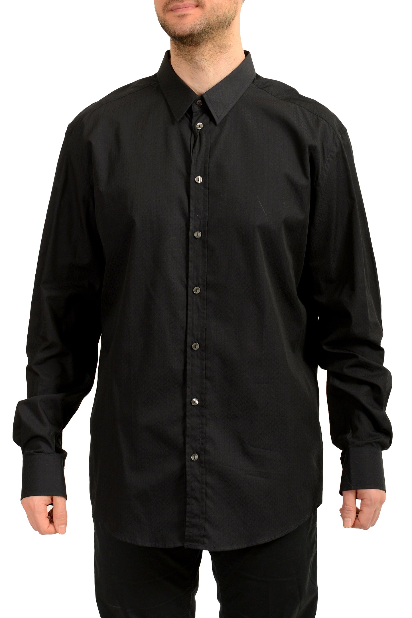 Dolce & Gabbana Men's "Martini" Black Long Sleeve Dress Shirt US 18 IT 45
