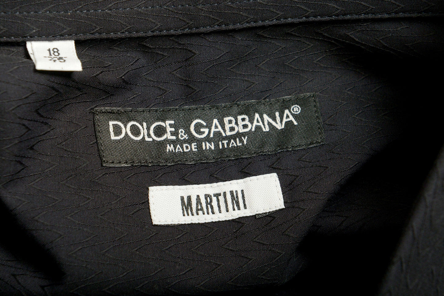 Dolce & Gabbana Men's "Martini" Black Long Sleeve Dress Shirt US 18 IT 45