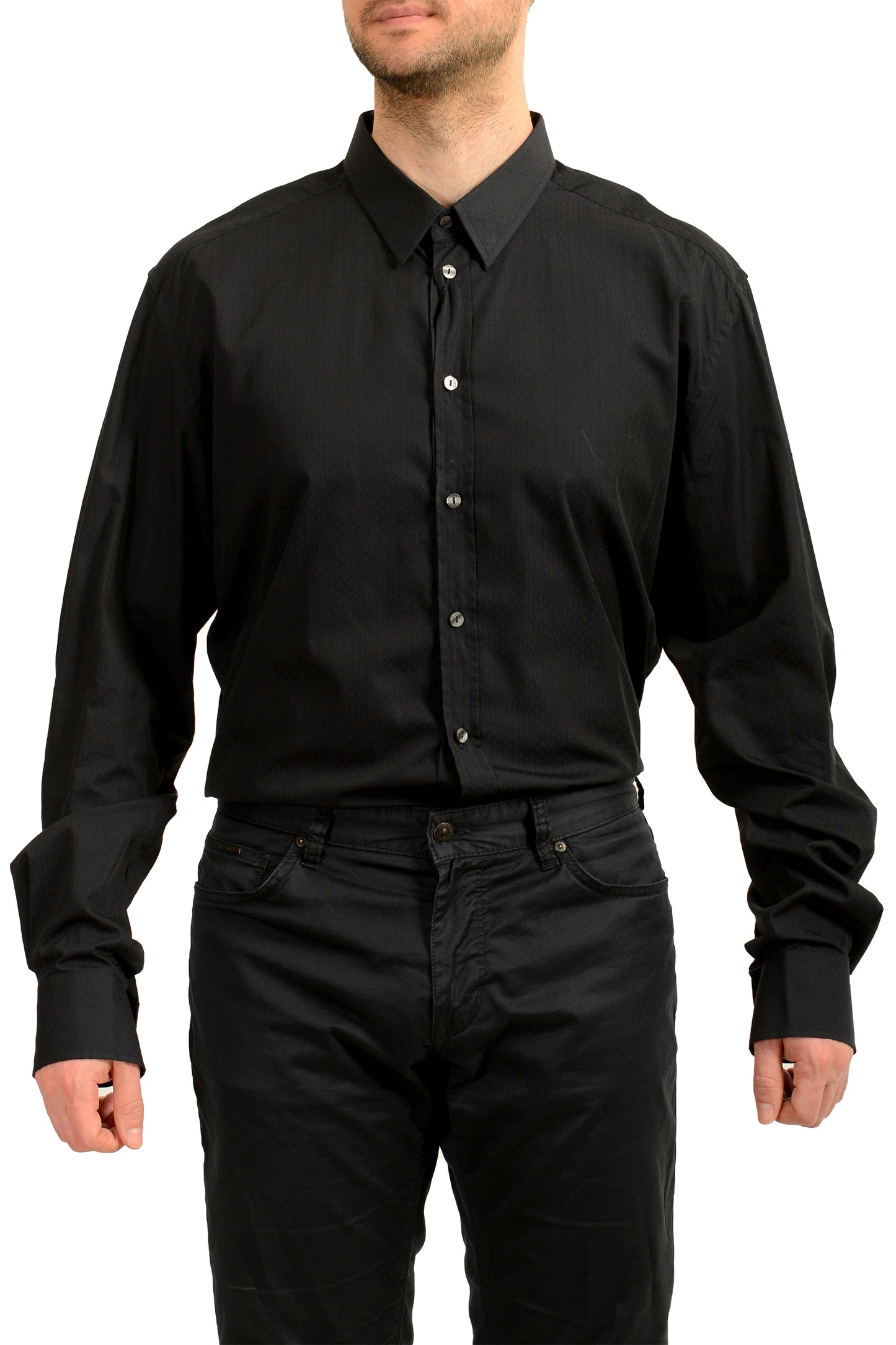 Dolce & Gabbana Men's "Martini" Black Long Sleeve Dress Shirt US 18 IT 45