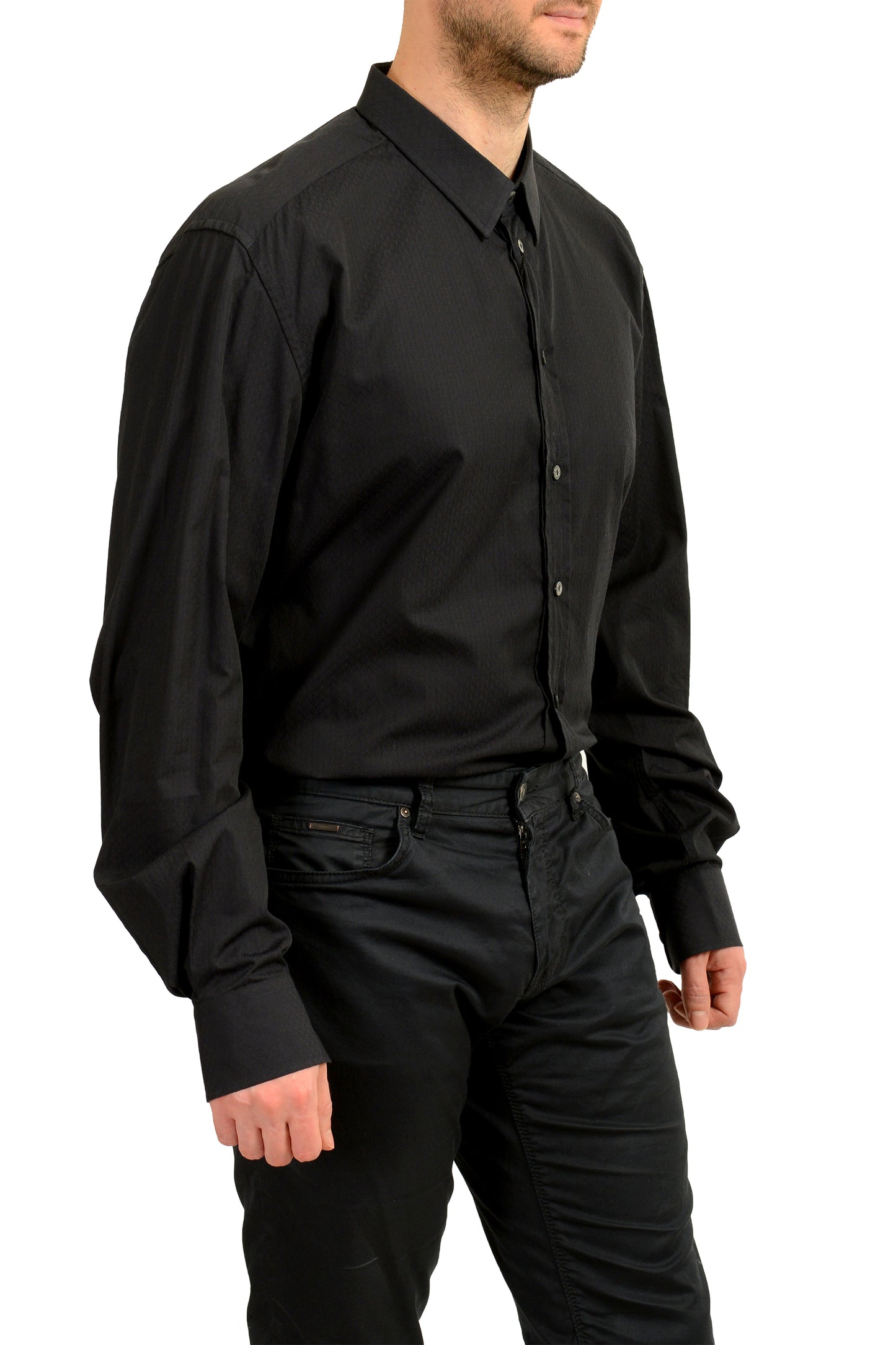 Dolce & Gabbana Men's "Martini" Black Long Sleeve Dress Shirt US 18 IT 45