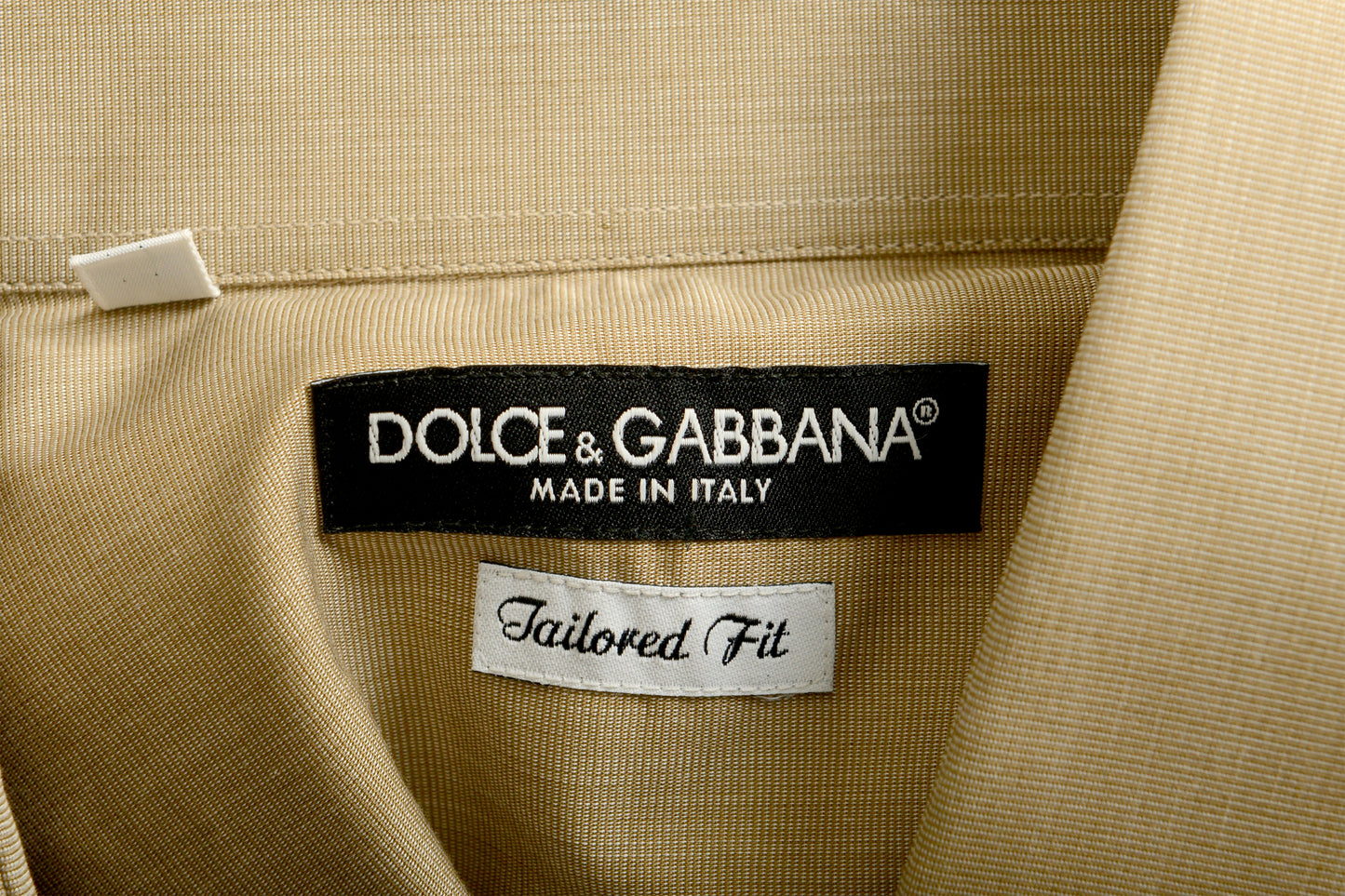 Dolce & Gabbana Men's Tailored Fit Beige Long Sleeve Dress Shirt US 18 IT 45