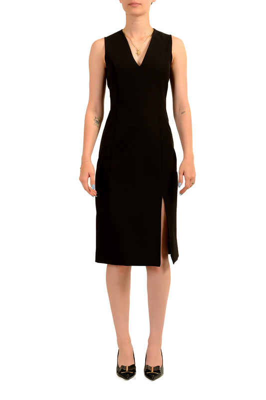 Versace Women's Black V-Neck Sleeveless Pencil Dress US 2XS IT 36