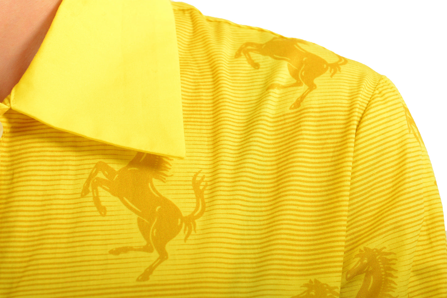 Scuderia Ferrari Women's Yellow Logo Print LS Fit & Flare Dress US M IT 42