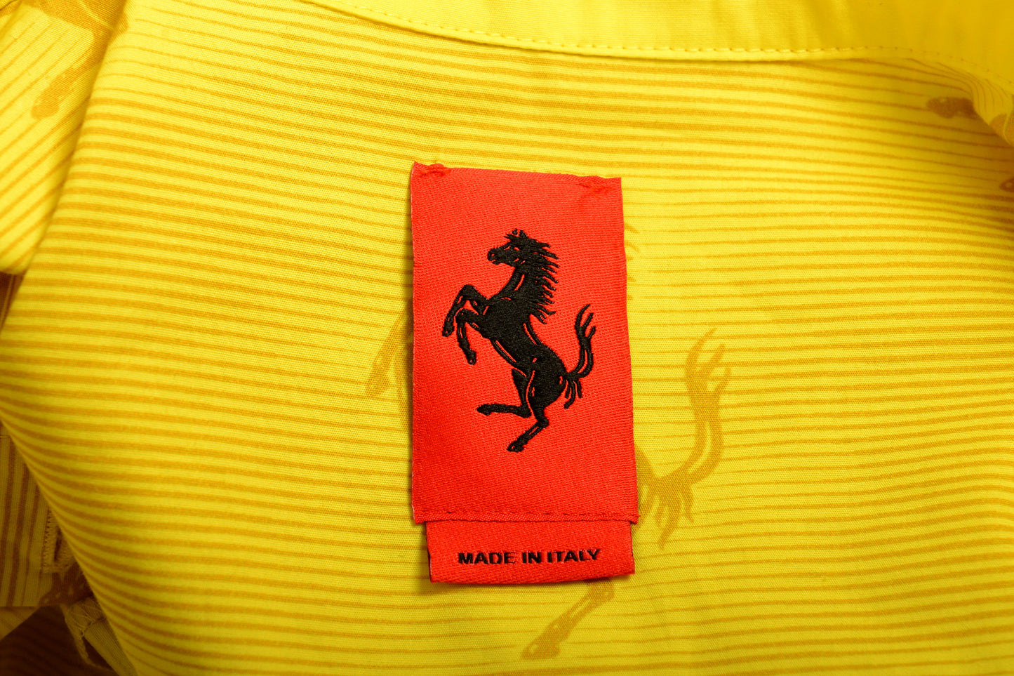 Scuderia Ferrari Women's Yellow Logo Print LS Fit & Flare Dress US M IT 42