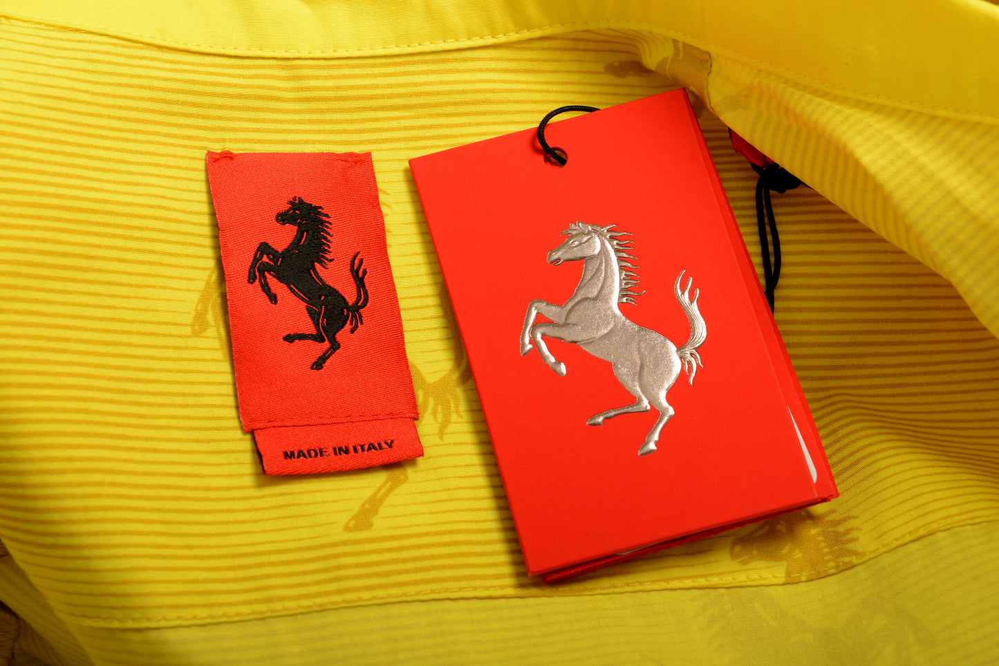 Scuderia Ferrari Women's Yellow Logo Print LS Fit & Flare Dress US M IT 42