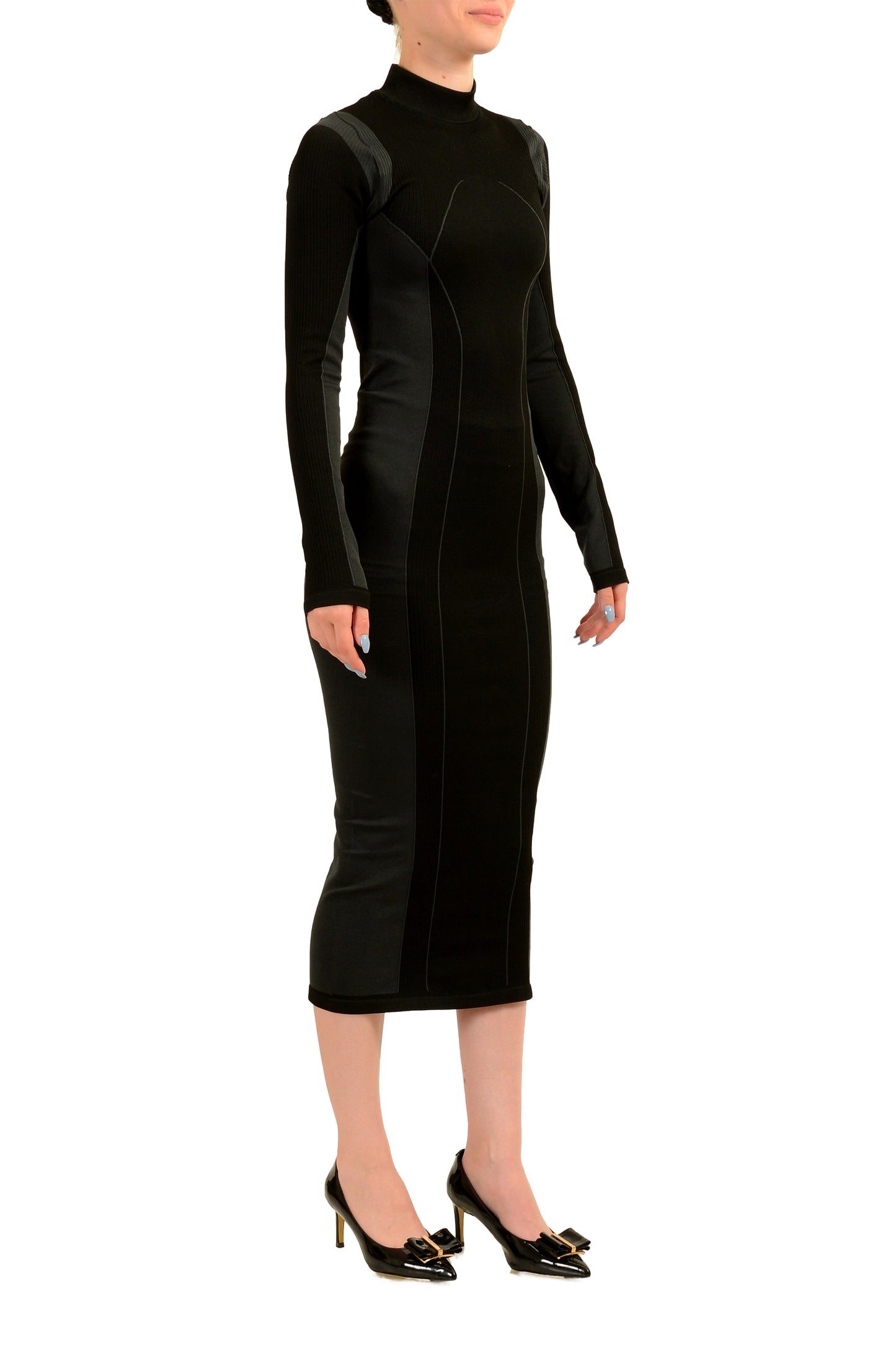 Scuderia Ferrari Women's Black Stretch Midi Dress US M/L IT 42/44