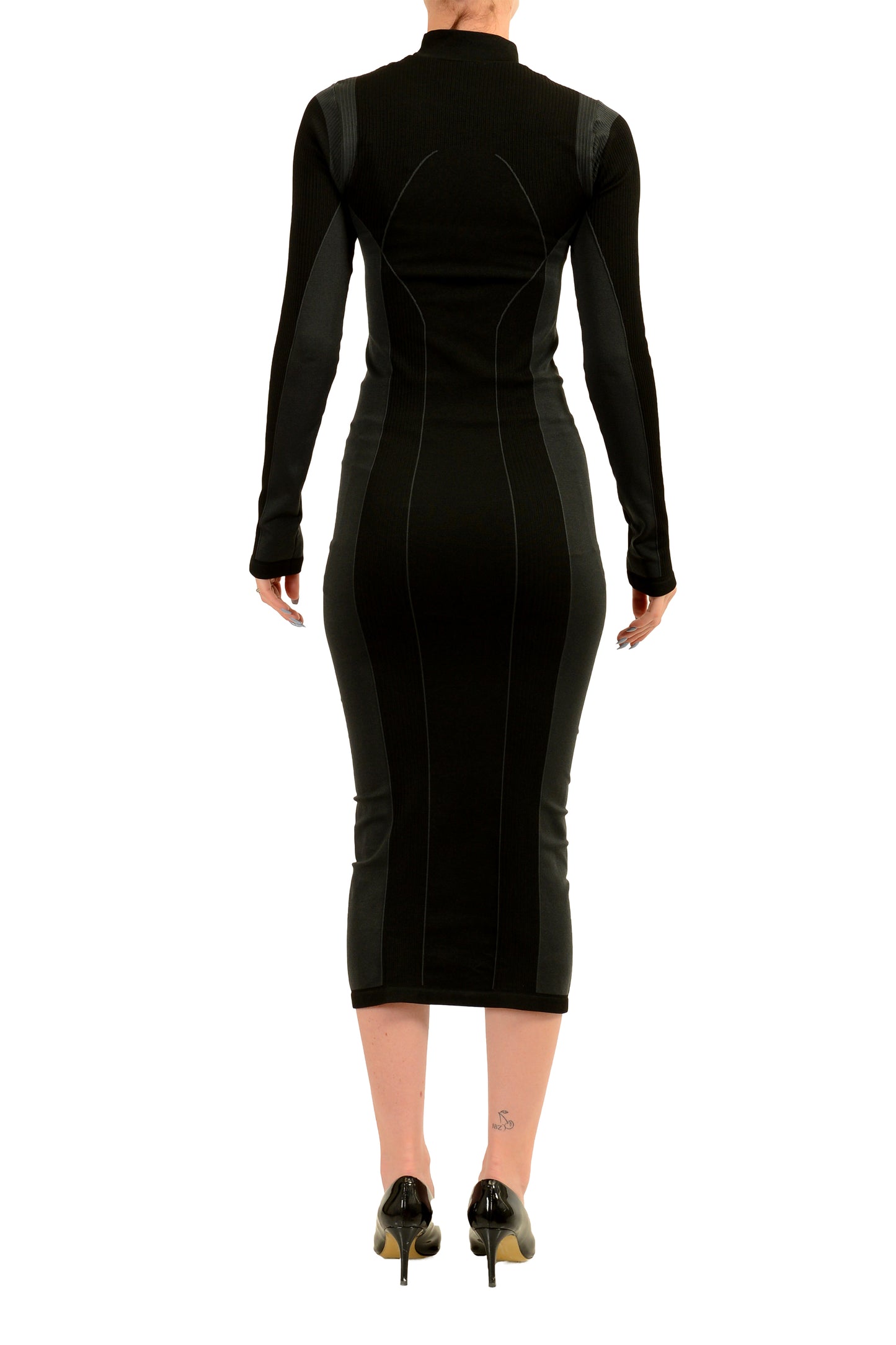 Scuderia Ferrari Women's Black Stretch Midi Dress US M/L IT 42/44
