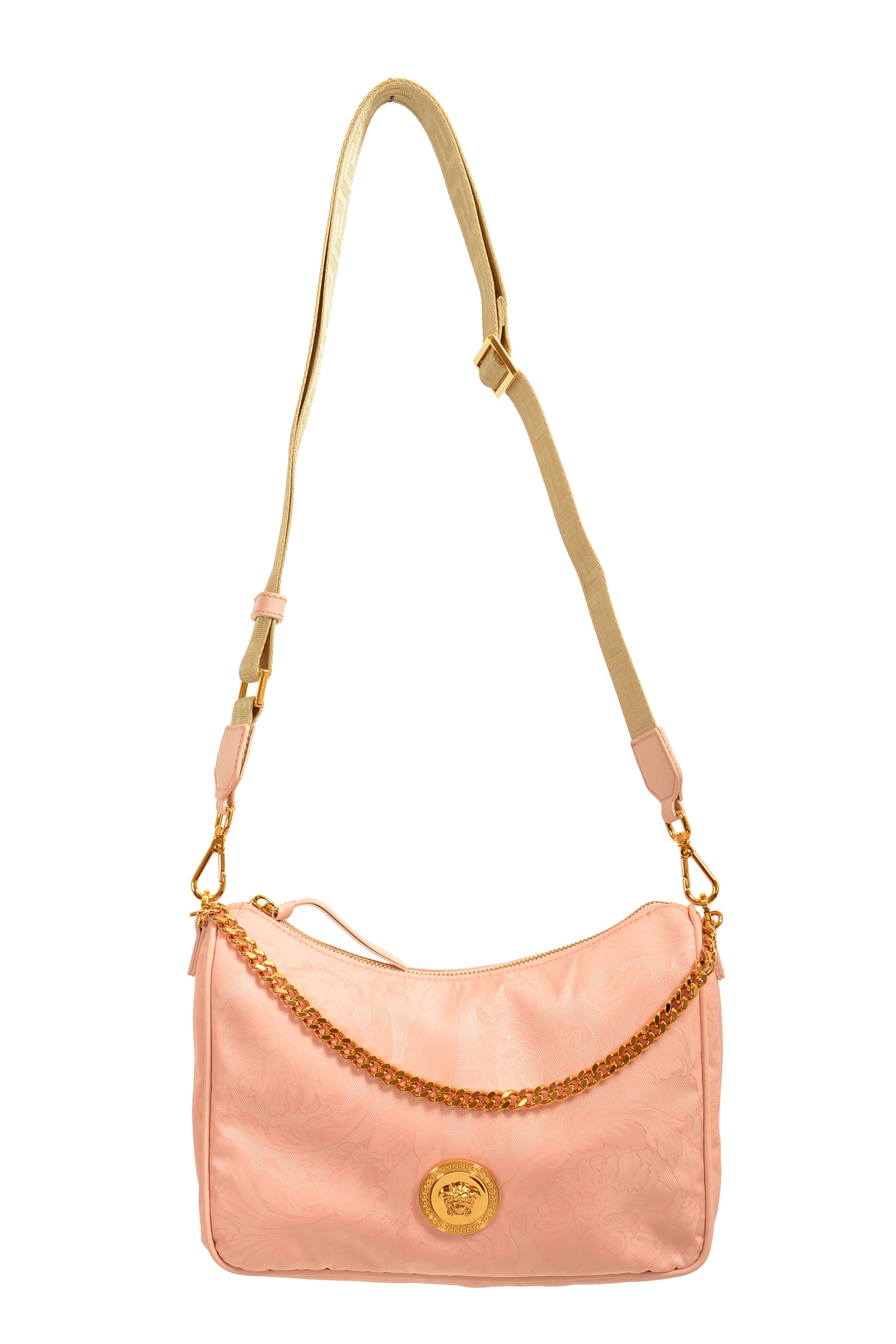 Versace Women's Dusty Rose Gold Medusa Medium Hobo Handbag Shoulder Bag
