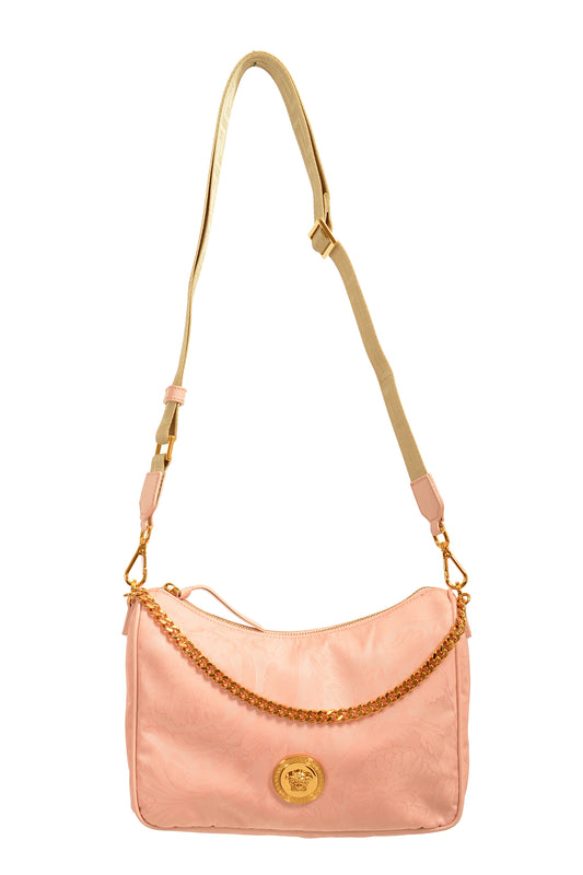 Versace Women's Dusty Rose Gold Medusa Medium Hobo Handbag Shoulder Bag