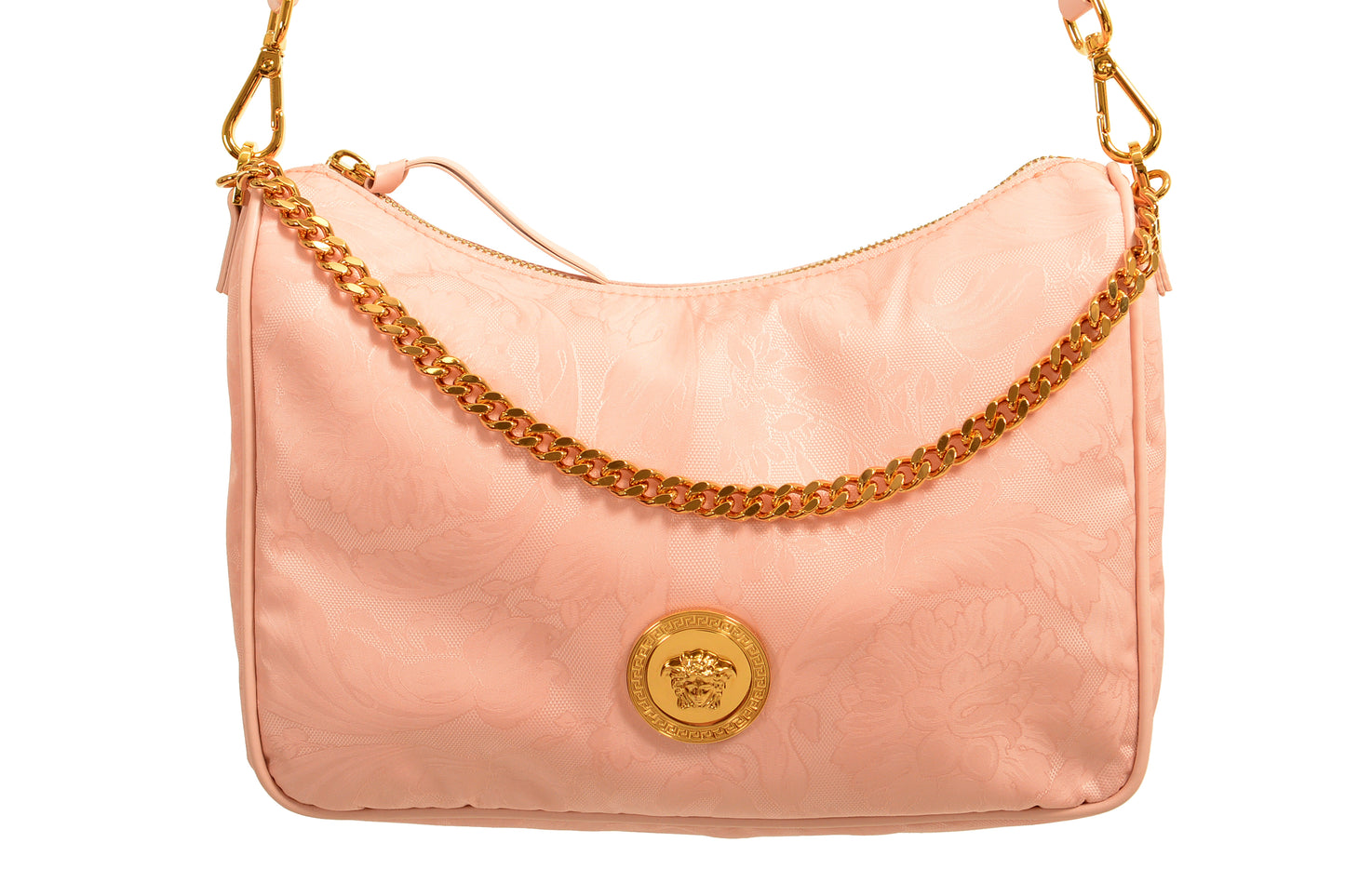 Versace Women's Dusty Rose Gold Medusa Medium Hobo Handbag Shoulder Bag