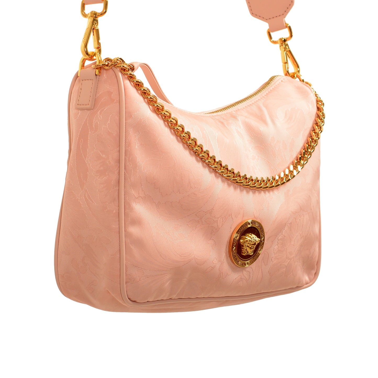 Versace Women's Dusty Rose Gold Medusa Medium Hobo Handbag Shoulder Bag
