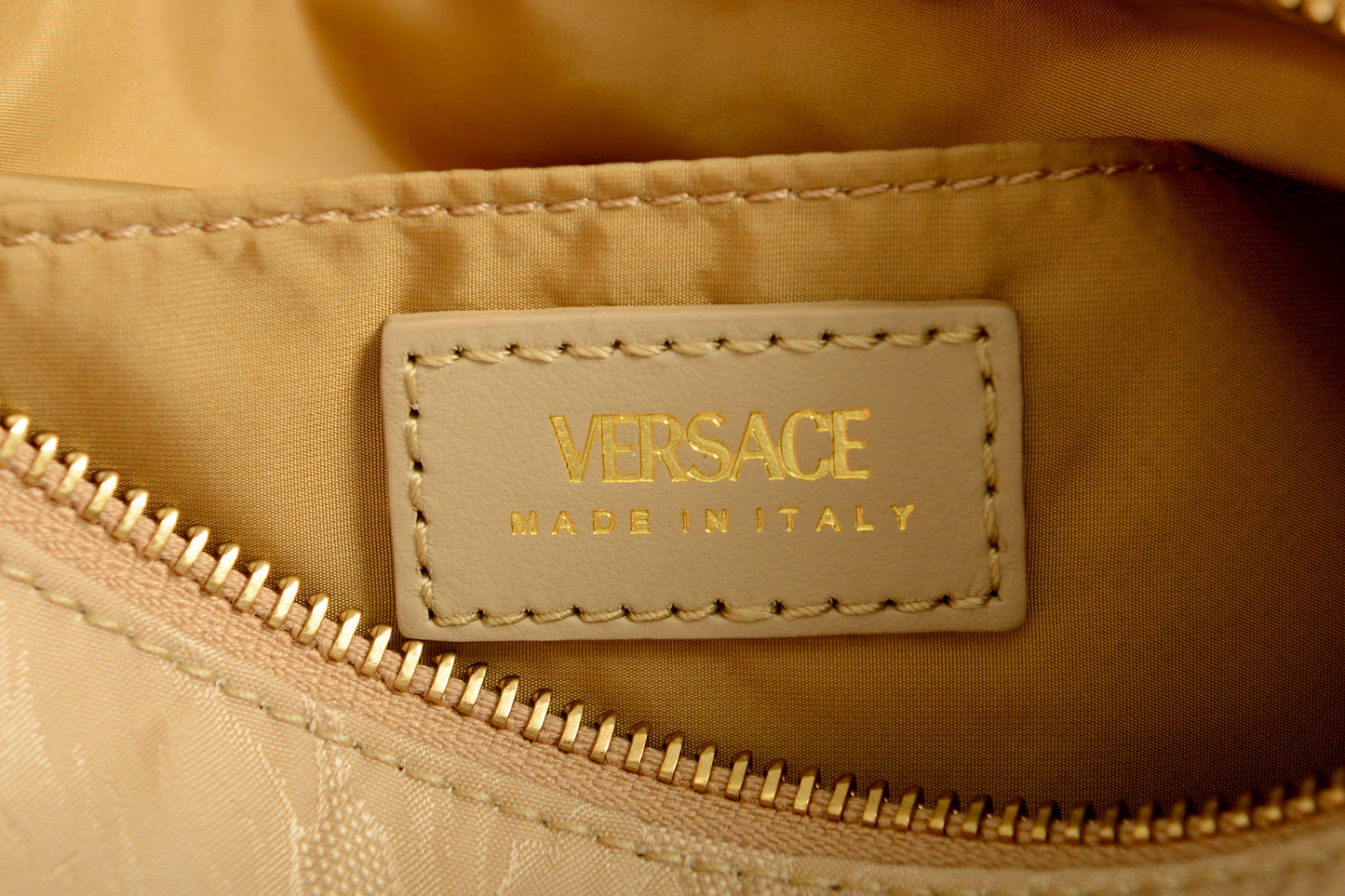 Versace Women's Beige Gold Medusa Medium Hobo Handbag Shoulder Bag