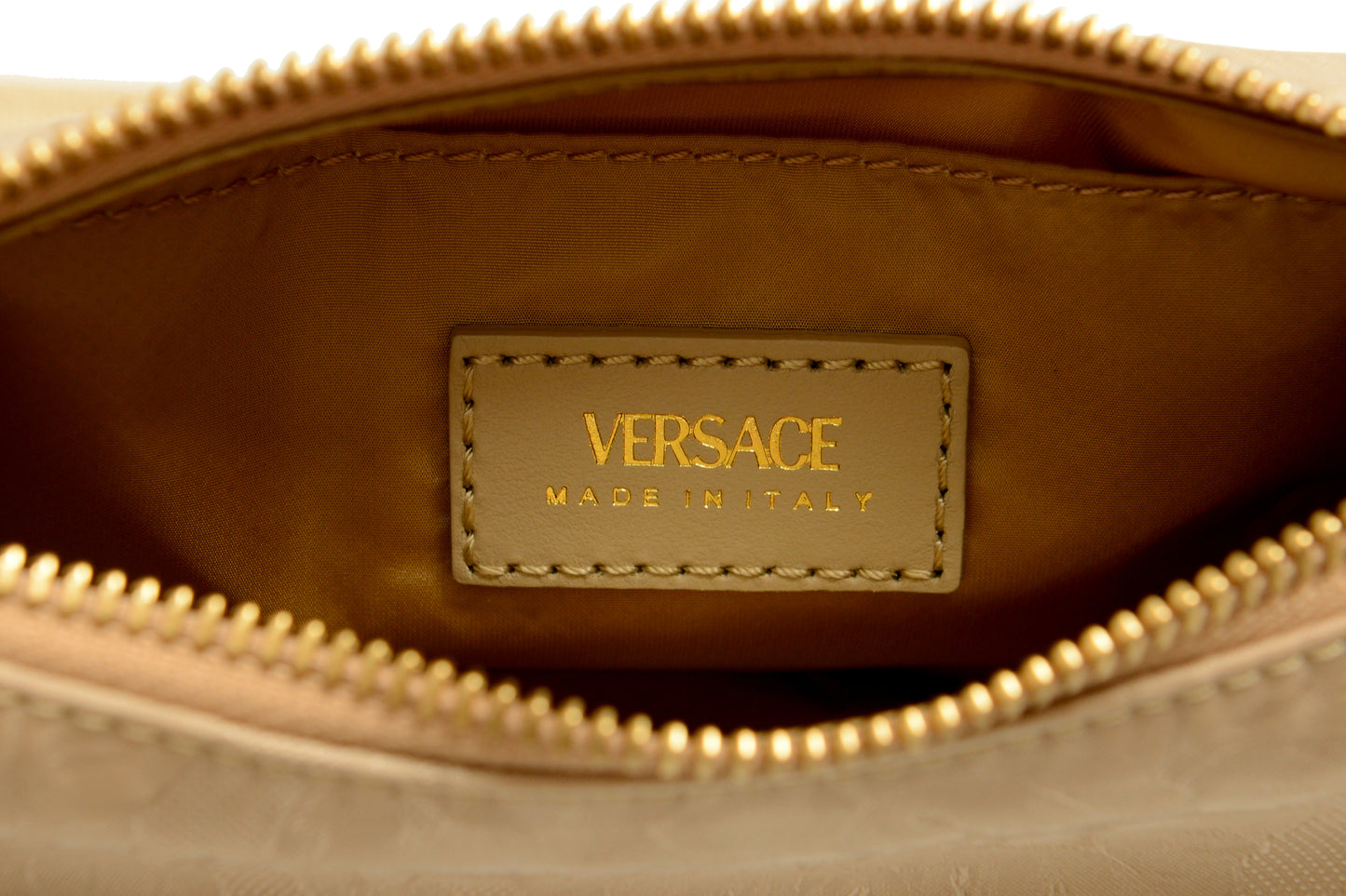 Versace Women's Beige Gold Medusa Small Hobo Handbag Shoulder Bag