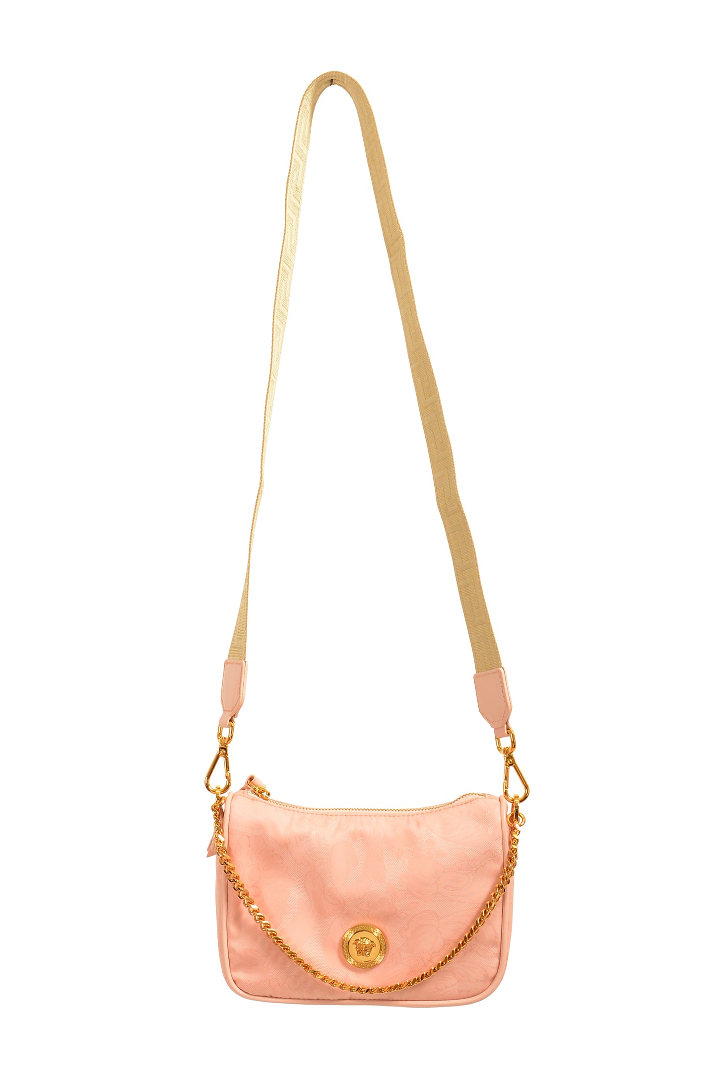 Versace Women's Dusty Rose Gold Medusa Small Hobo Handbag Shoulder Bag