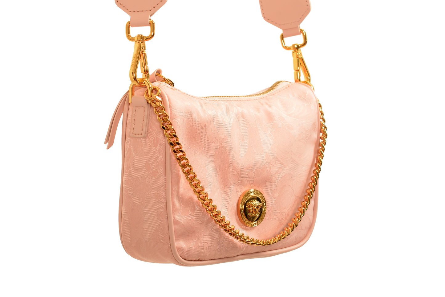 Versace Women's Dusty Rose Gold Medusa Small Hobo Handbag Shoulder Bag