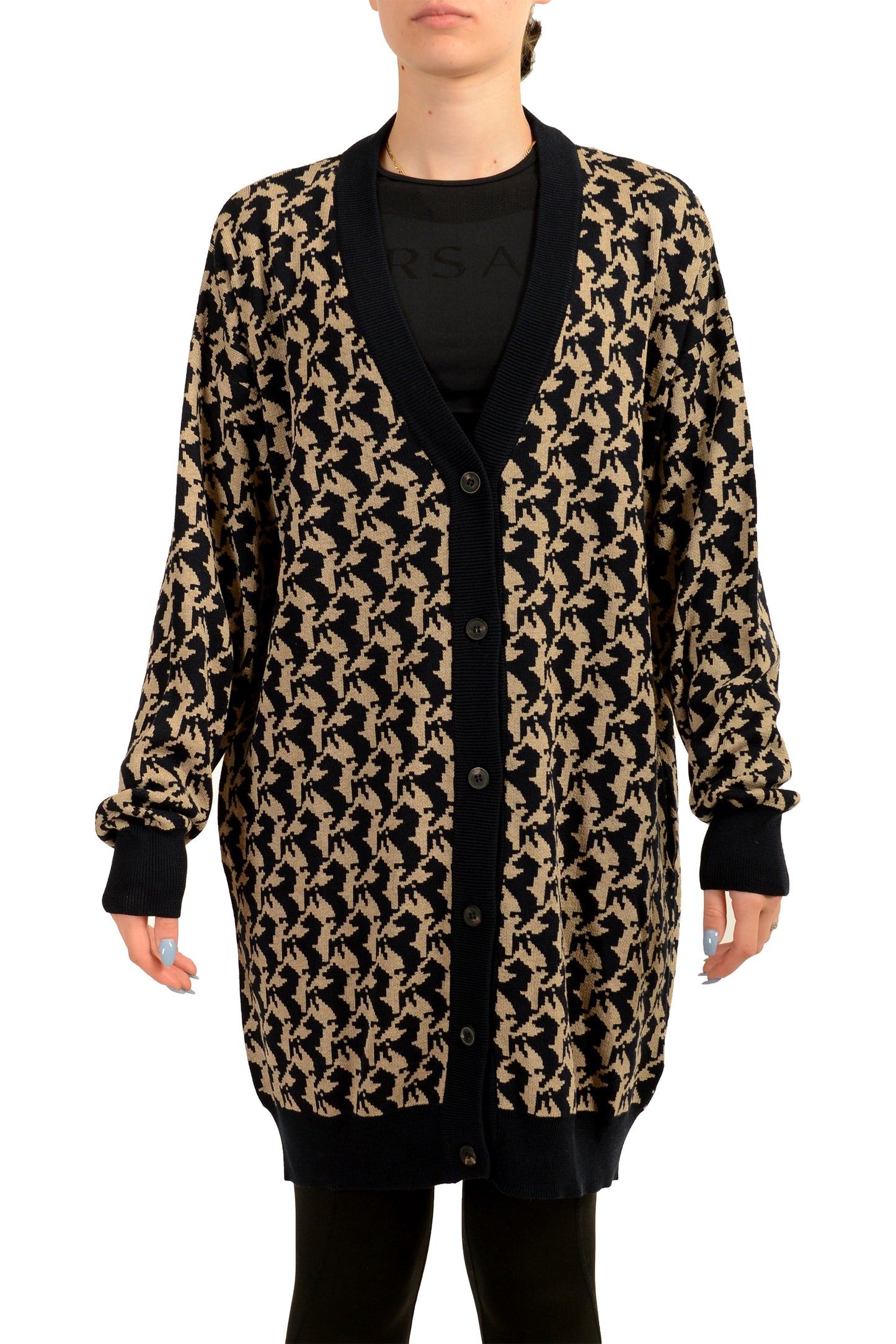 Scuderia Ferrari Women's Organic Cotton & Silk Long Cardigan Sweater US XL IT 46