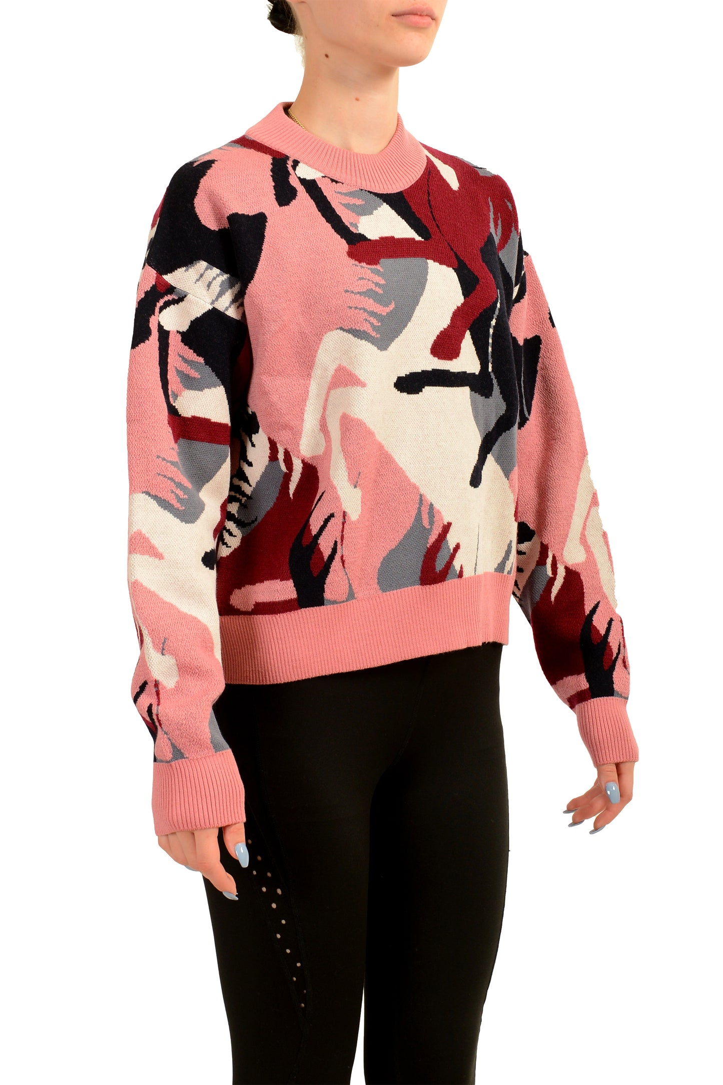 Scuderia Ferrari Women's "Jacquard Camouflage" Wool Pullover Sweater US XS IT 38