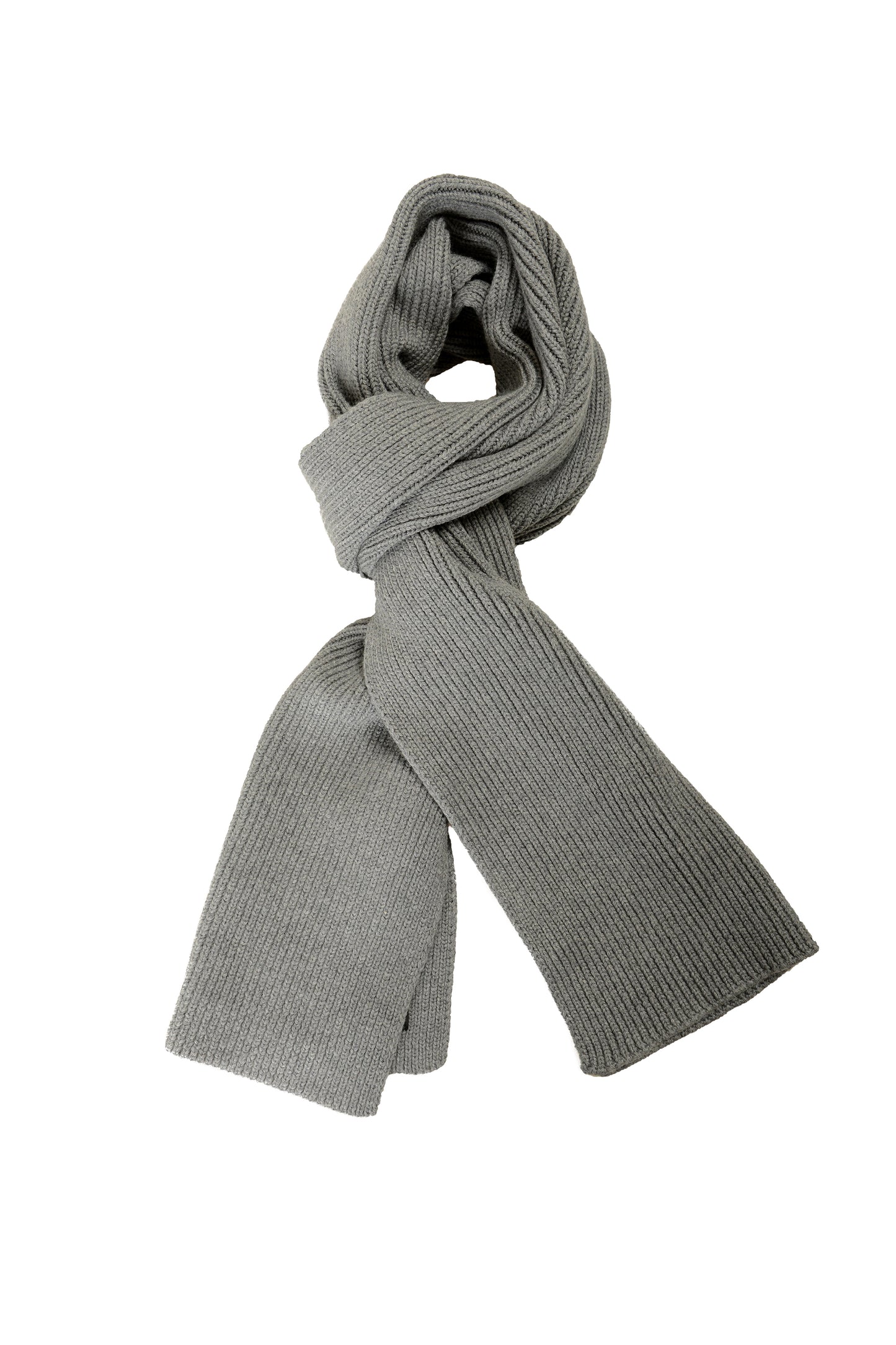 Versace Unisex Gray 100% Wool Ribbed Knitted Long Scarf