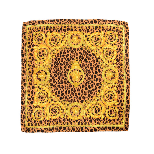 Versace Multi-Color Versace Signature Print 100% Silk Shawl Scarf Bandana