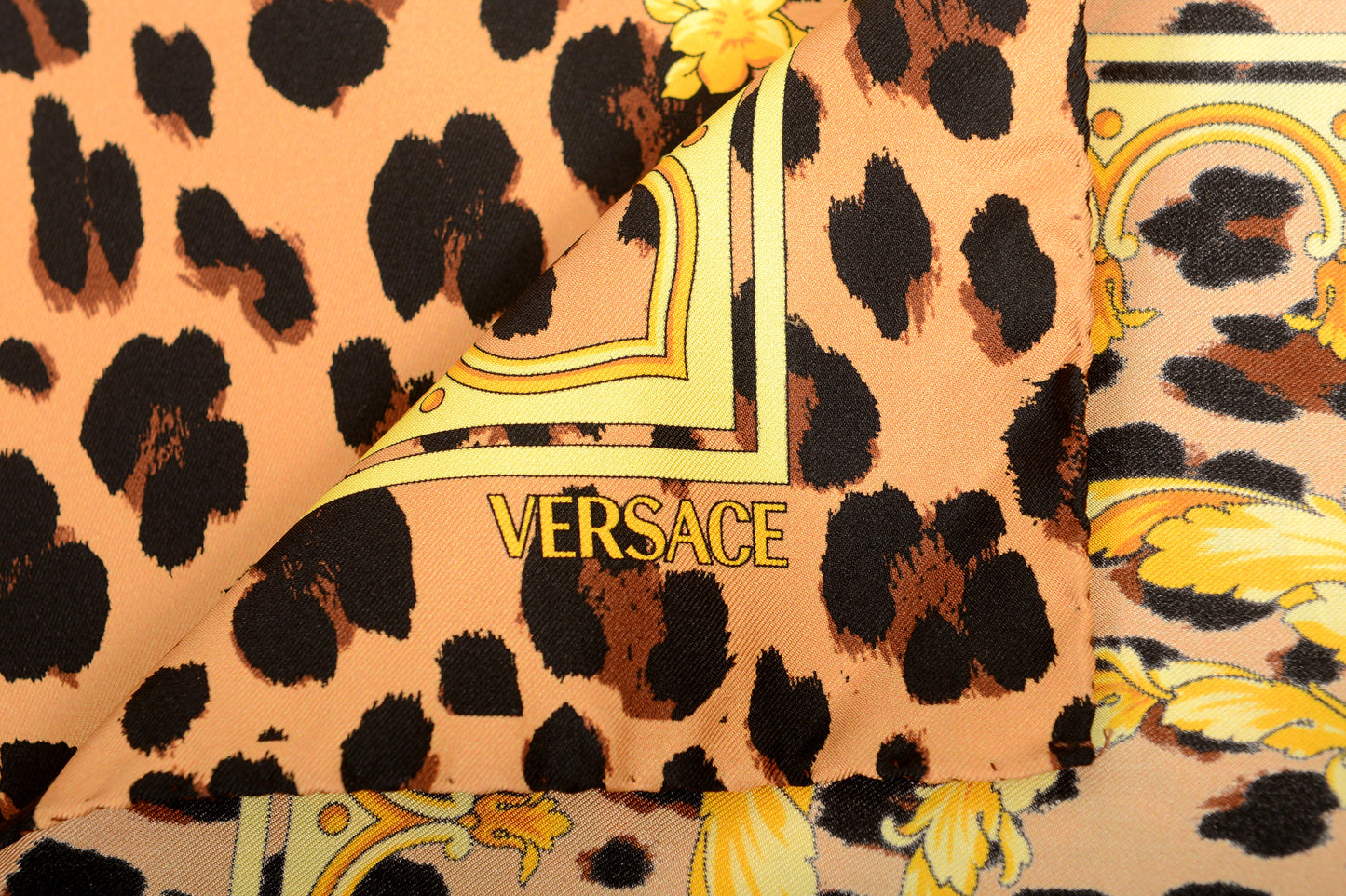 Versace Multi-Color Versace Signature Print 100% Silk Shawl Scarf Bandana