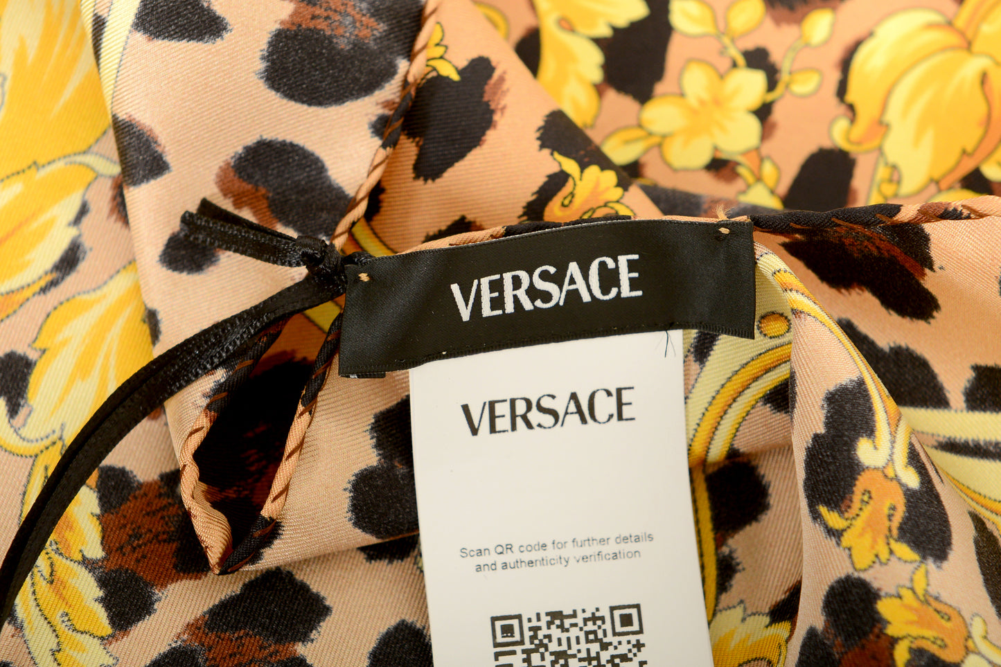 Versace Multi-Color Versace Signature Print 100% Silk Shawl Scarf Bandana
