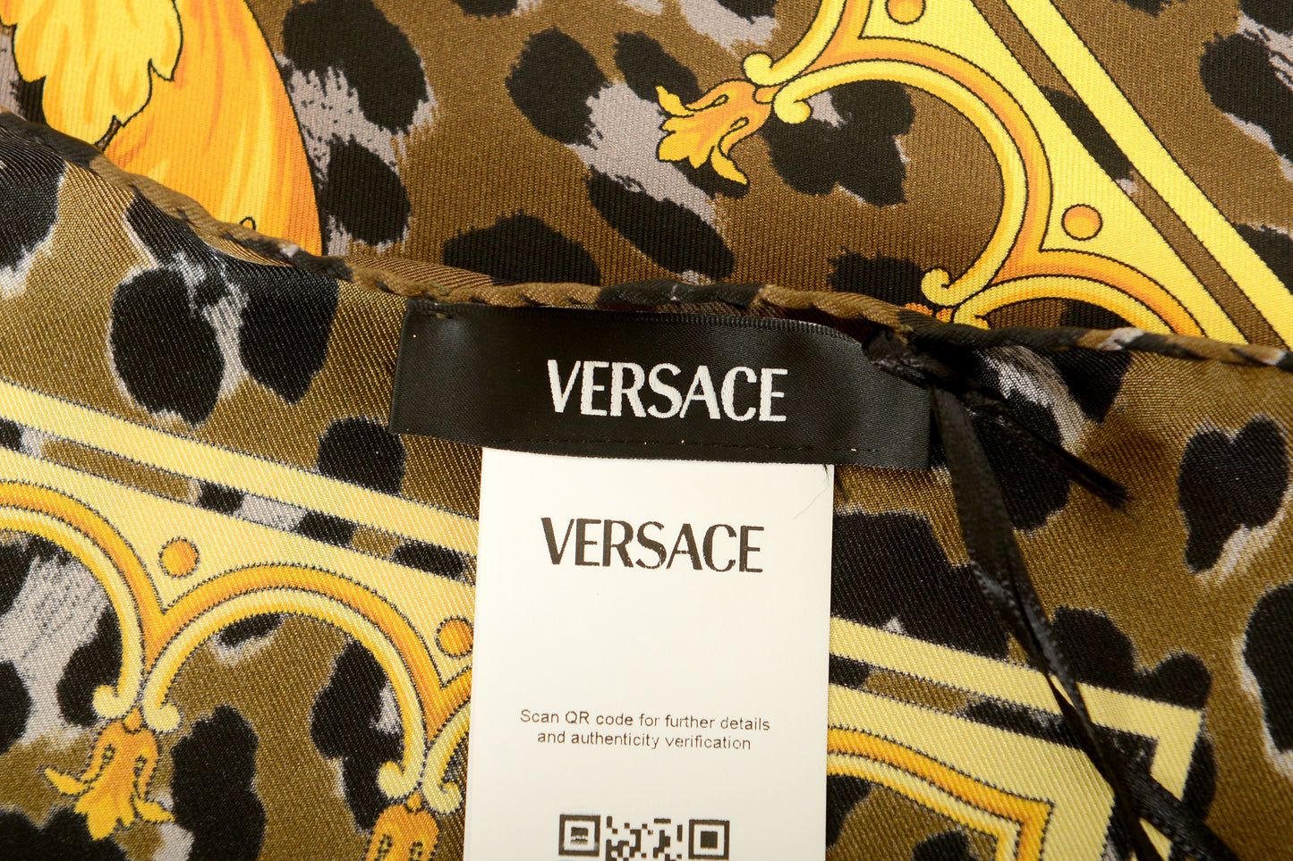 Versace Multi-Color Versace Signature Print 100% Silk Shawl Scarf Bandana