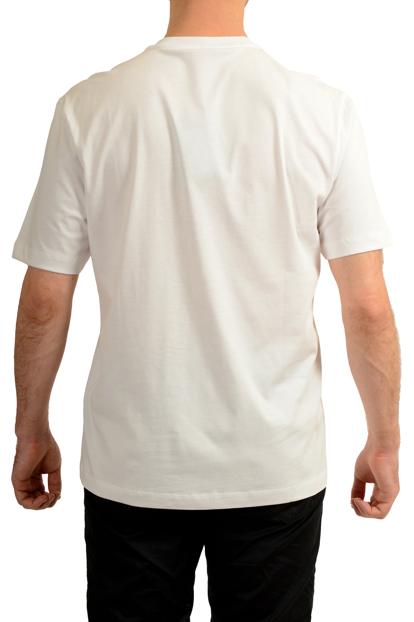 Versace Men's Logo Print White Crewneck Short Sleeve T-Shirt US M IT 50