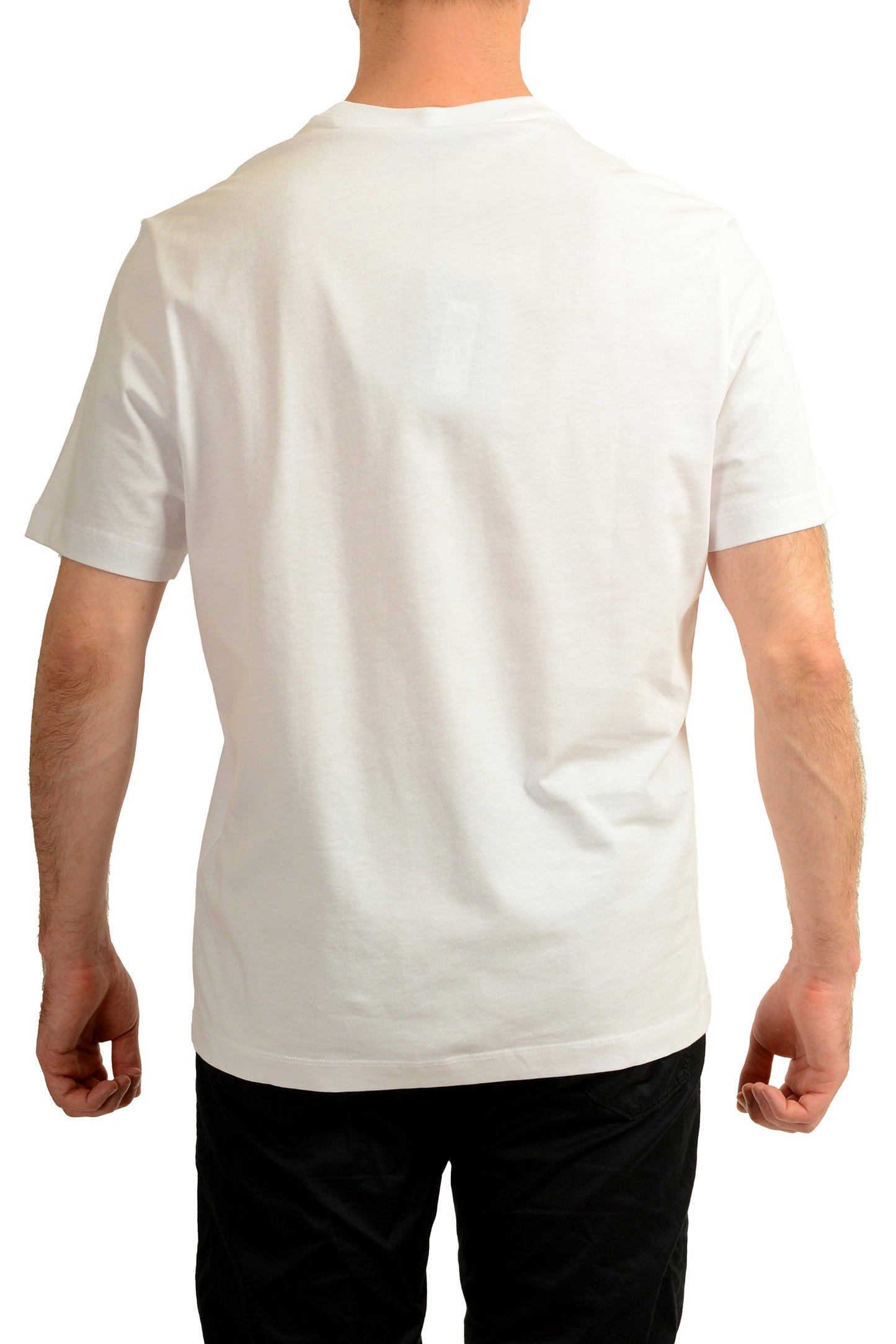 Versace Men's Logo Print White Crewneck Short Sleeve T-Shirt US M IT 50