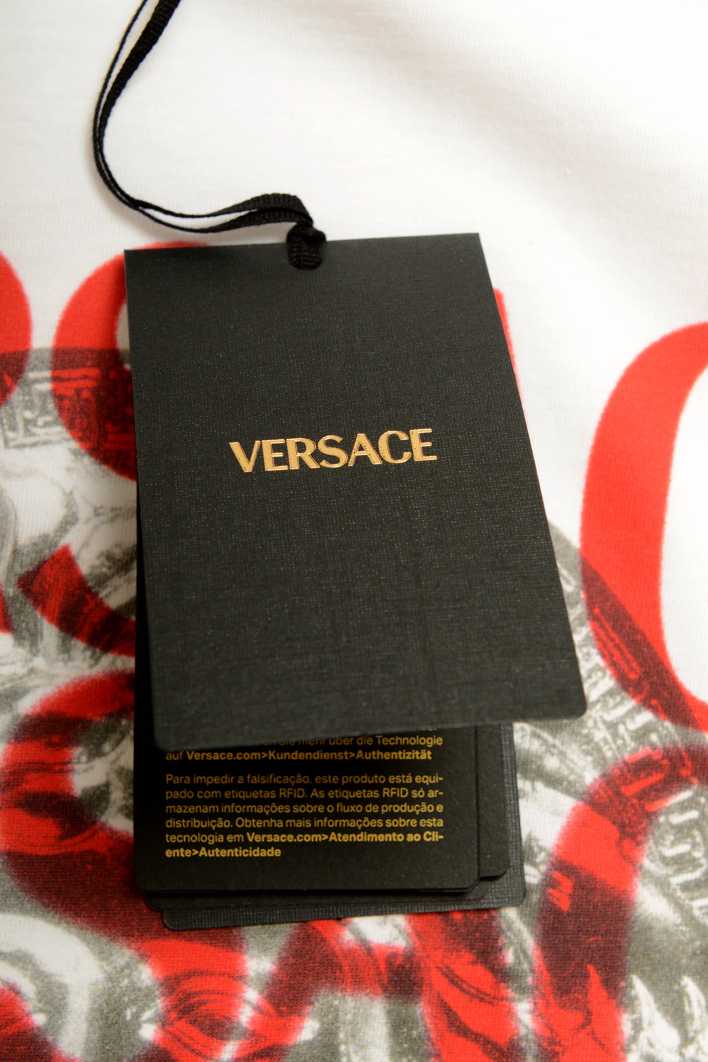 Versace Men's Logo Print White Crewneck Short Sleeve T-Shirt US M IT 50