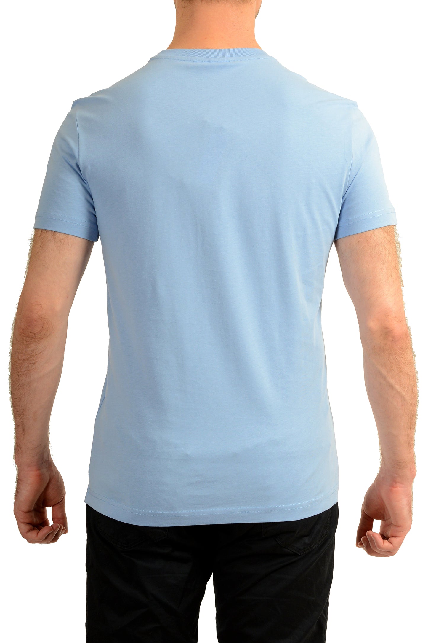 Versace Men's Logo Print Blue Crewneck Short Sleeve T-Shirt US L IT 52