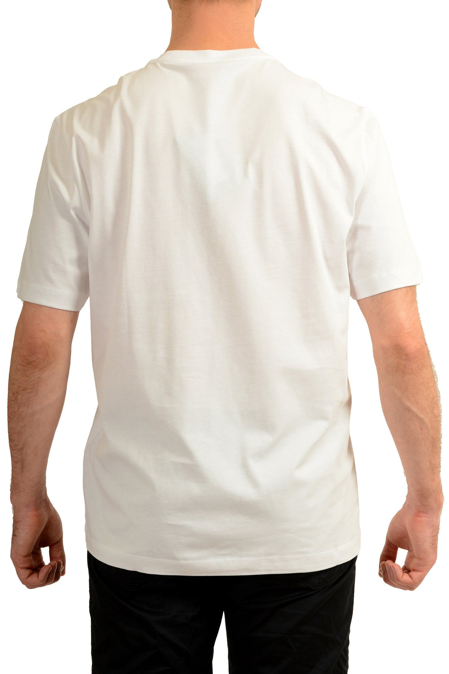 Versace Men's Logo Print White Crewneck Short Sleeve T-Shirt US M IT 50