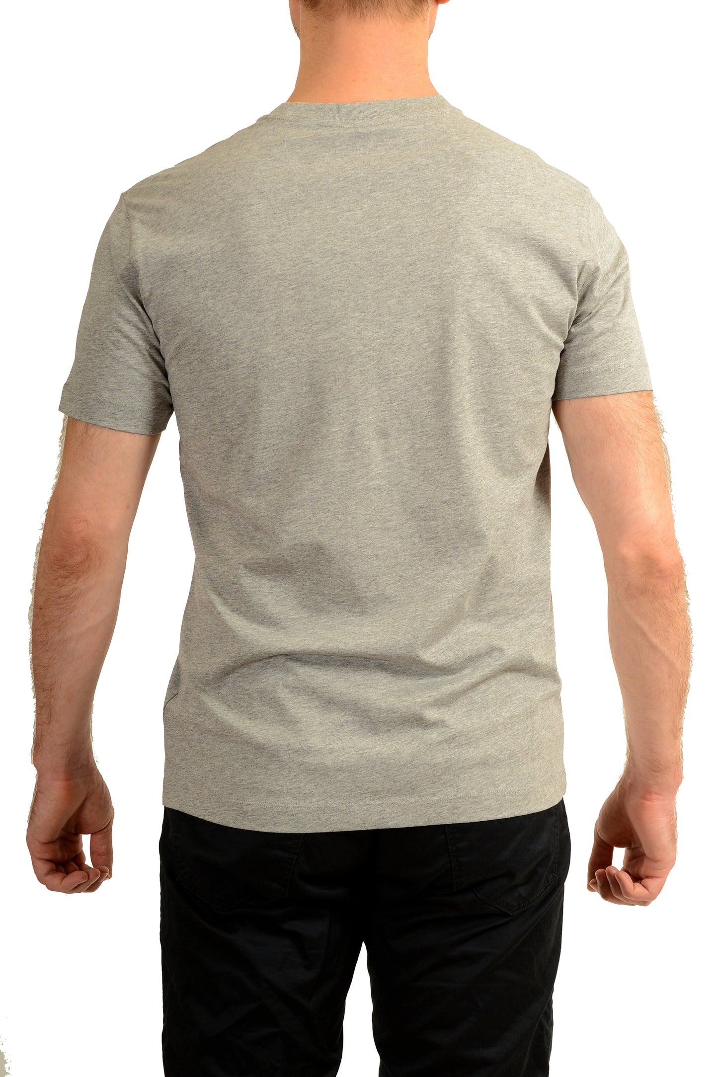 Versace Men's Strass Logo Print Gray Crewneck Short Sleeve T-Shirt US M IT 50