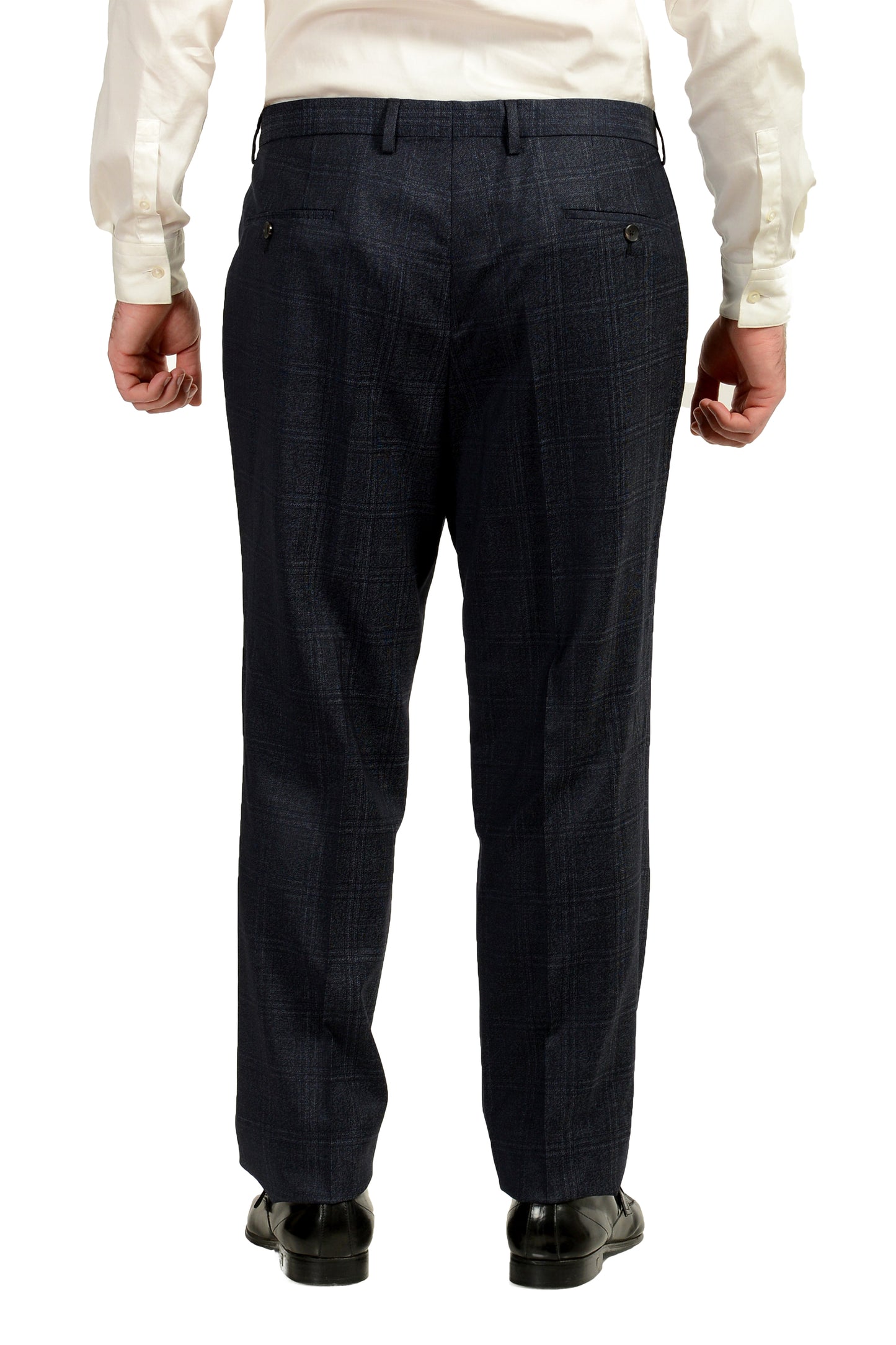 Hugo Boss Men's "Huge6/Genius5" Slim Fit Plaid 100% Wool Suit US 44R IT 54R