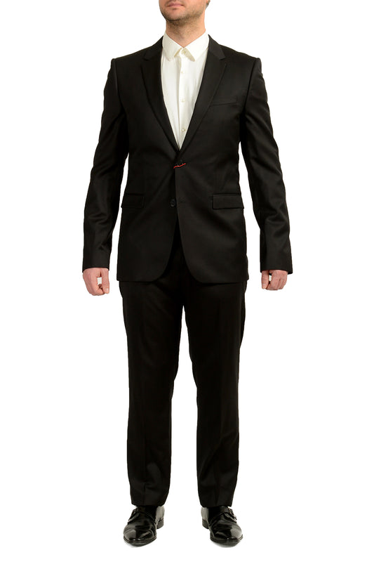 Hugo Boss Men's "Aeron2/Hamen2" Black 100% Wool Two Button Suit US 42L IT 52L