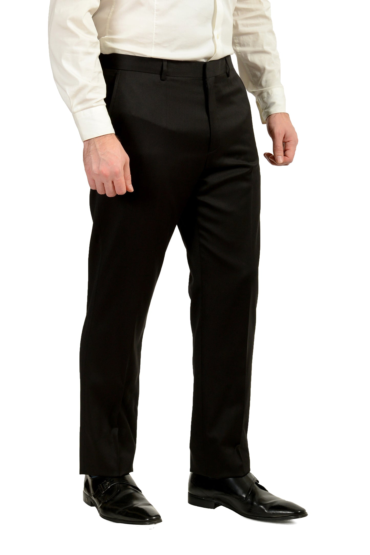 Hugo Boss Men's "Aeron2/Hamen2" Black 100% Wool Two Button Suit US 42L IT 52L