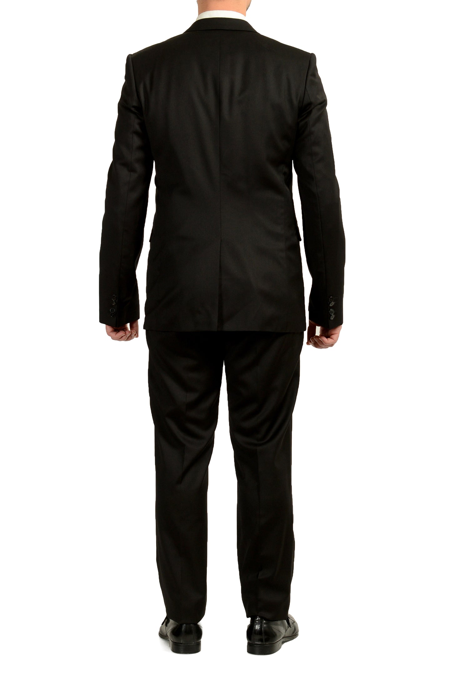 Hugo Boss Men's "Aeron2/Hamen2" Black 100% Wool Two Button Suit US 42L IT 52L