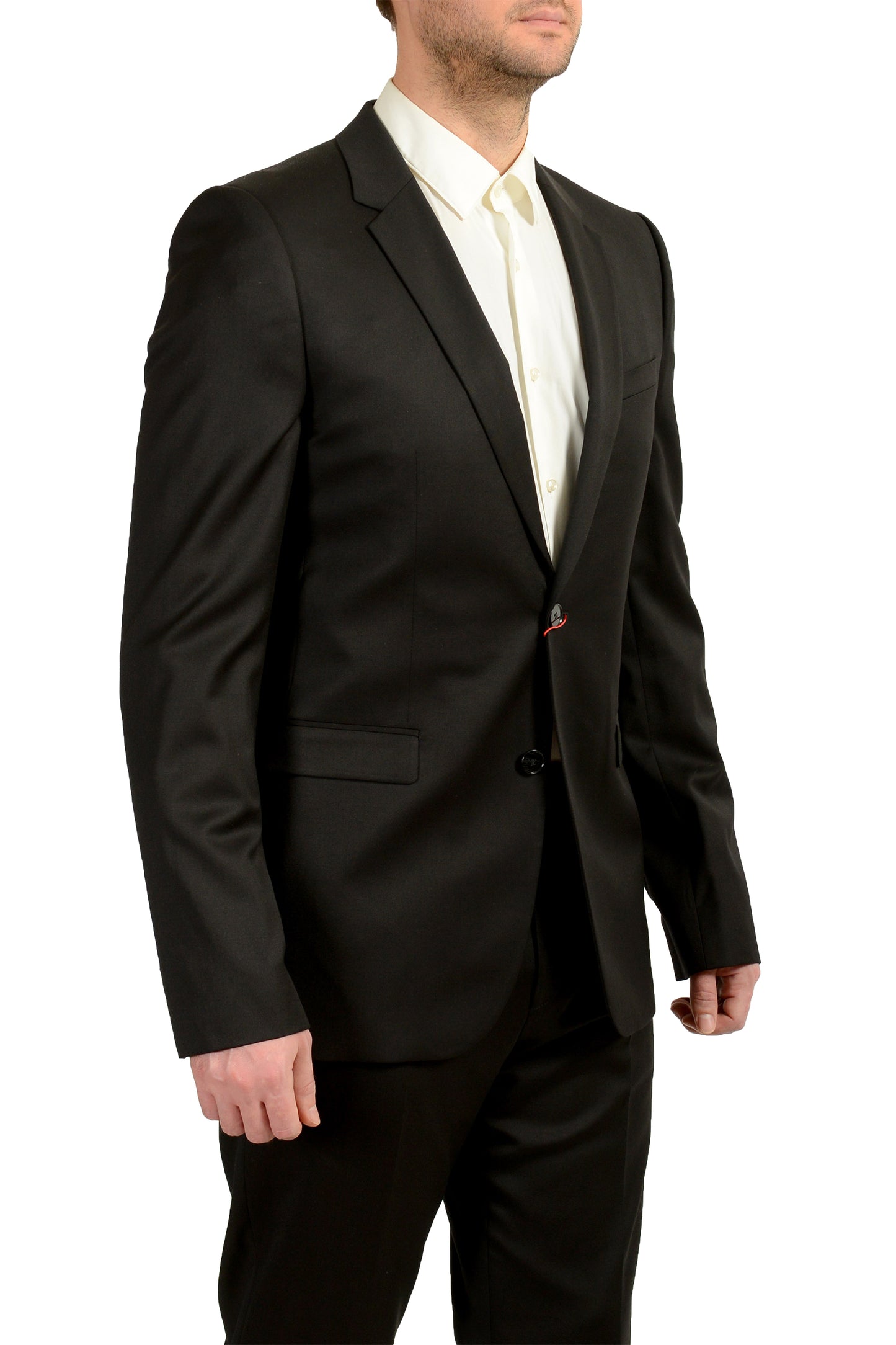 Hugo Boss Men's "Aeron2/Hamen2" Black 100% Wool Two Button Suit US 42L IT 52L
