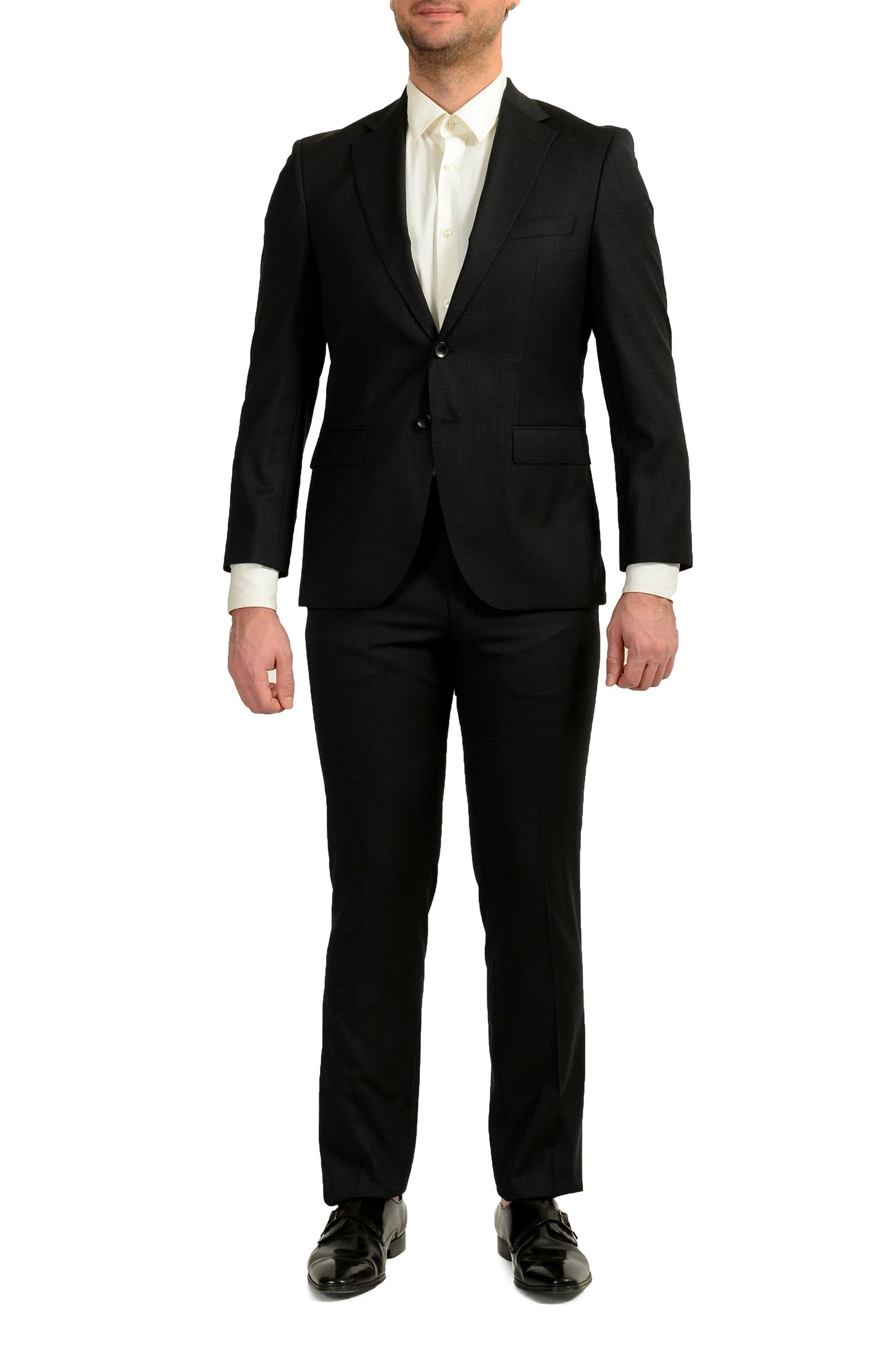 Hugo Boss Men's "Phoenix/Madisen" Comfort Fit Plaid 100% Wool Suit US 36S IT 46S