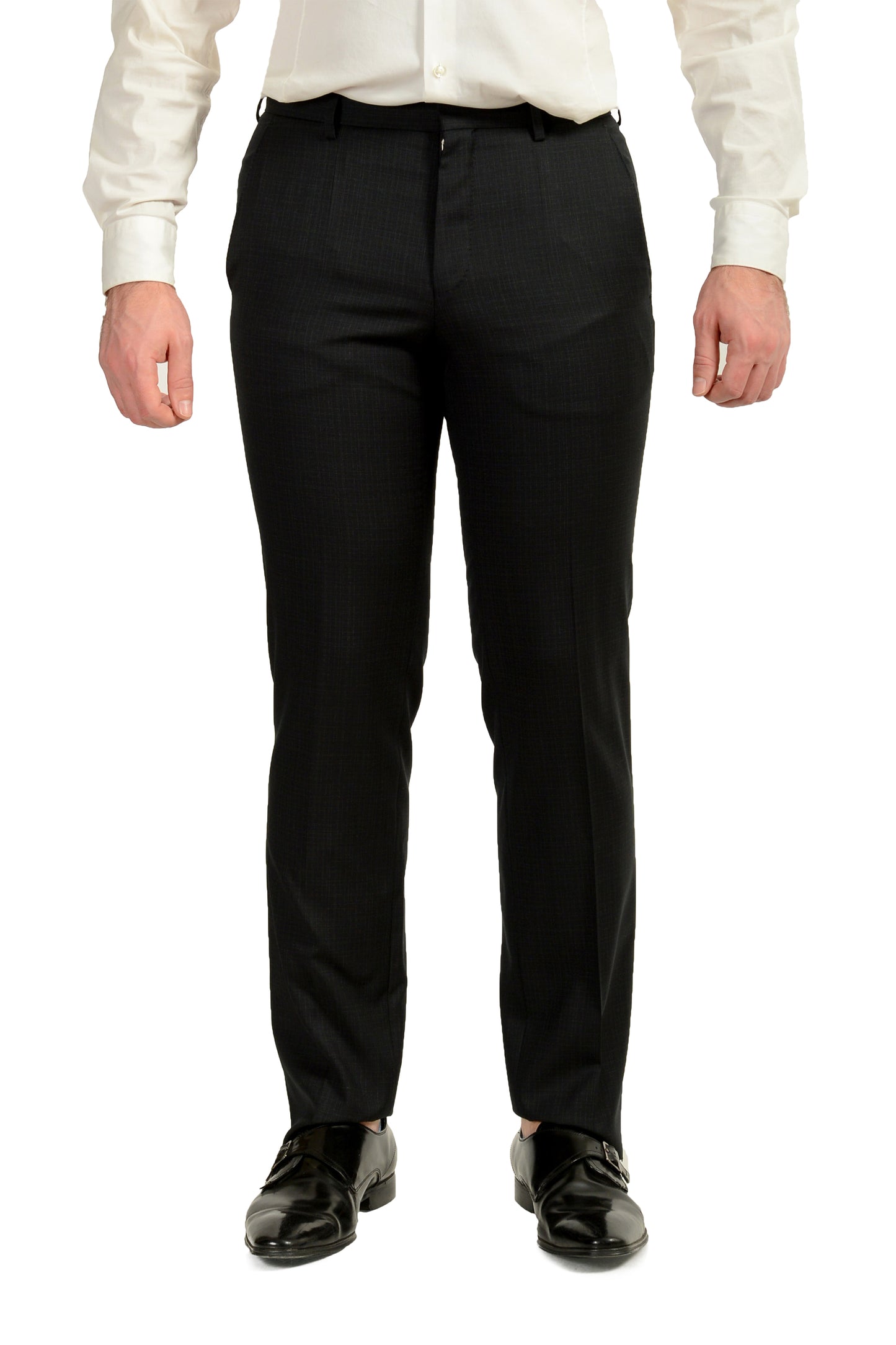 Hugo Boss Men's "Phoenix/Madisen" Comfort Fit Plaid 100% Wool Suit US 36S IT 46S