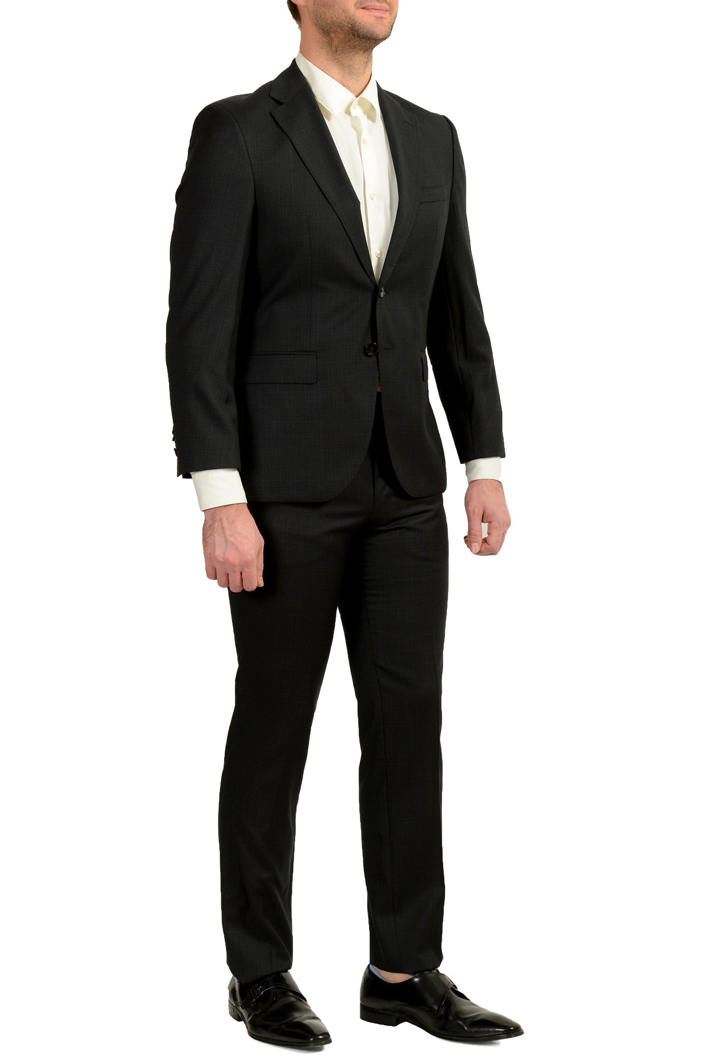 Hugo Boss Men's "Phoenix/Madisen" Comfort Fit Plaid 100% Wool Suit US 36S IT 46S