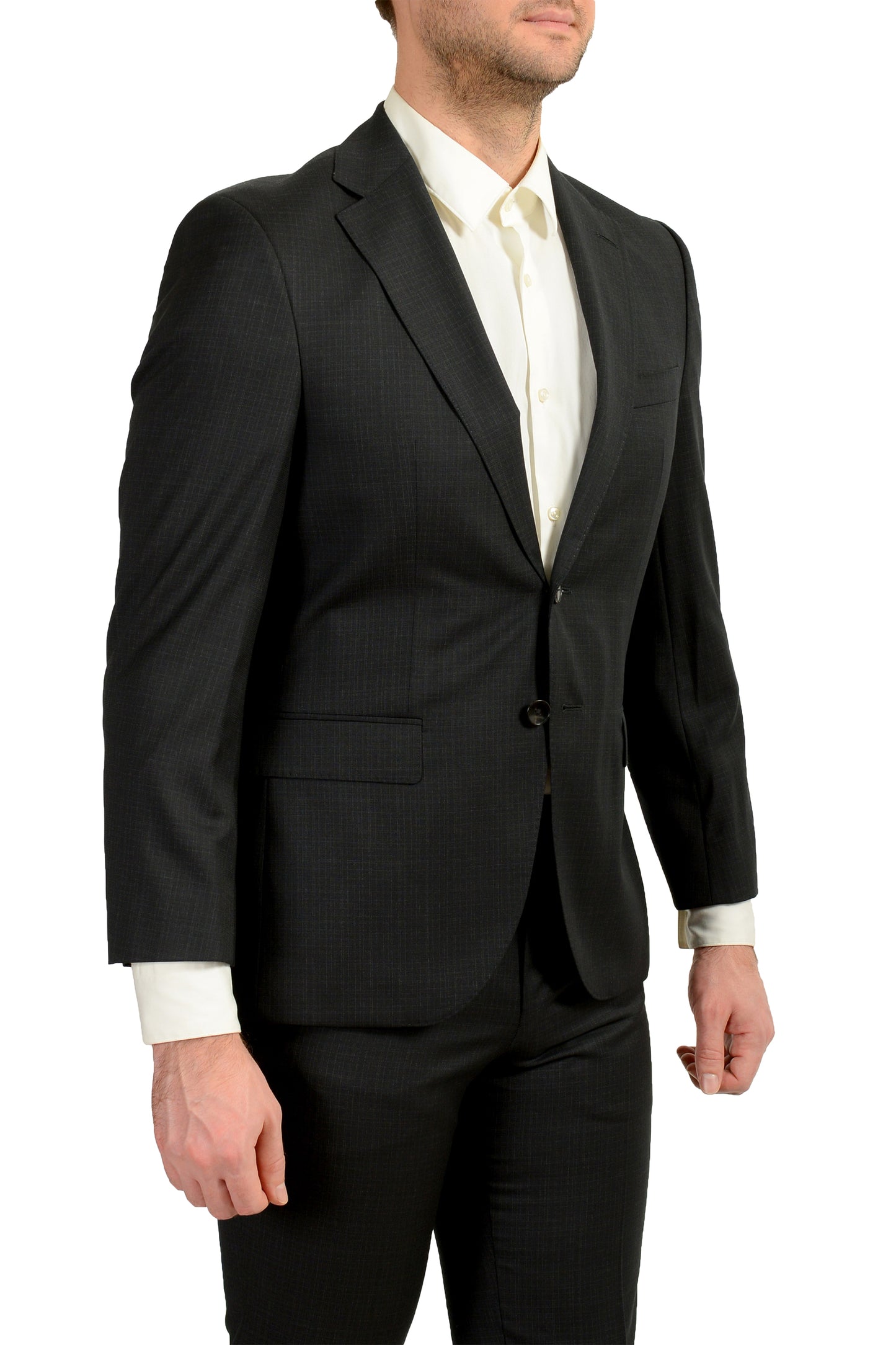 Hugo Boss Men's "Phoenix/Madisen" Comfort Fit Plaid 100% Wool Suit US 36S IT 46S