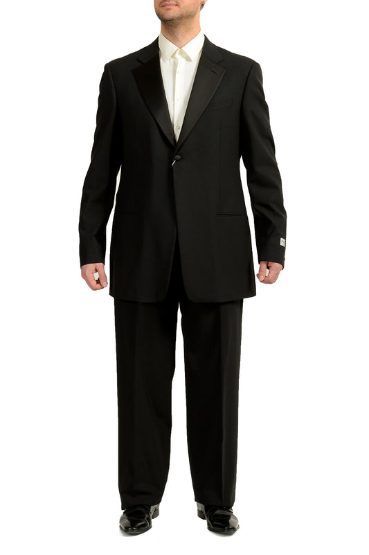 Armani Collezioni Men's Black Wool Tuxedo Suit US 44L IT 54L