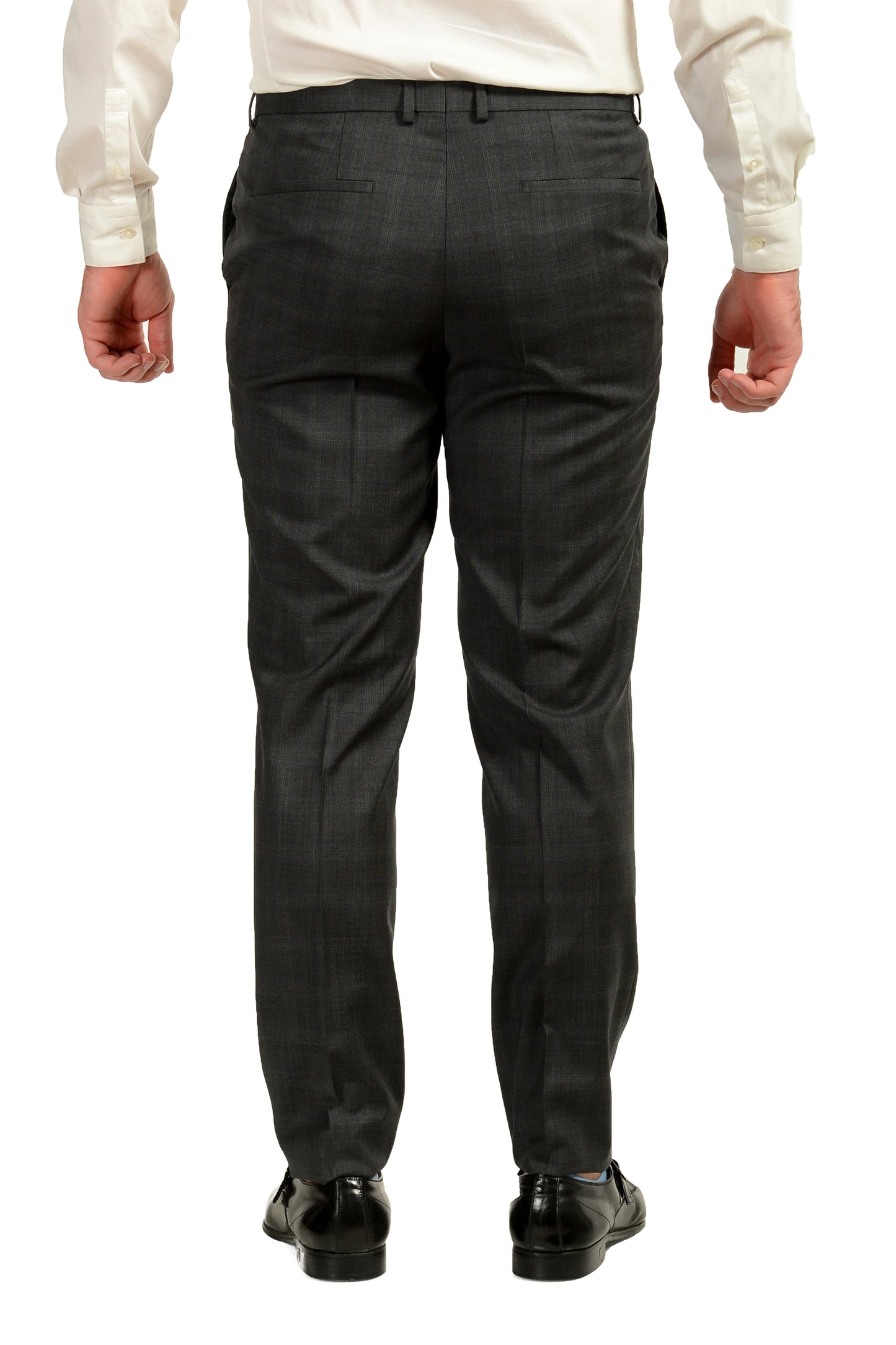 Hugo Boss Men's "Astian/Hets" Extra Slim Fit Plaid 100% Wool Suit US 40R IT 50R
