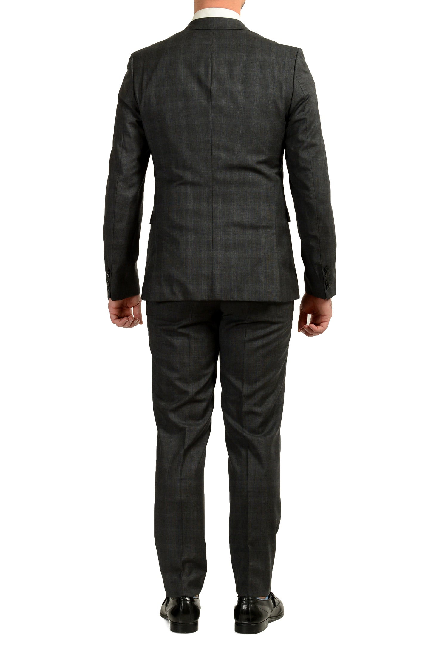 Hugo Boss Men's "Astian/Hets" Extra Slim Fit Plaid 100% Wool Suit US 40R IT 50R