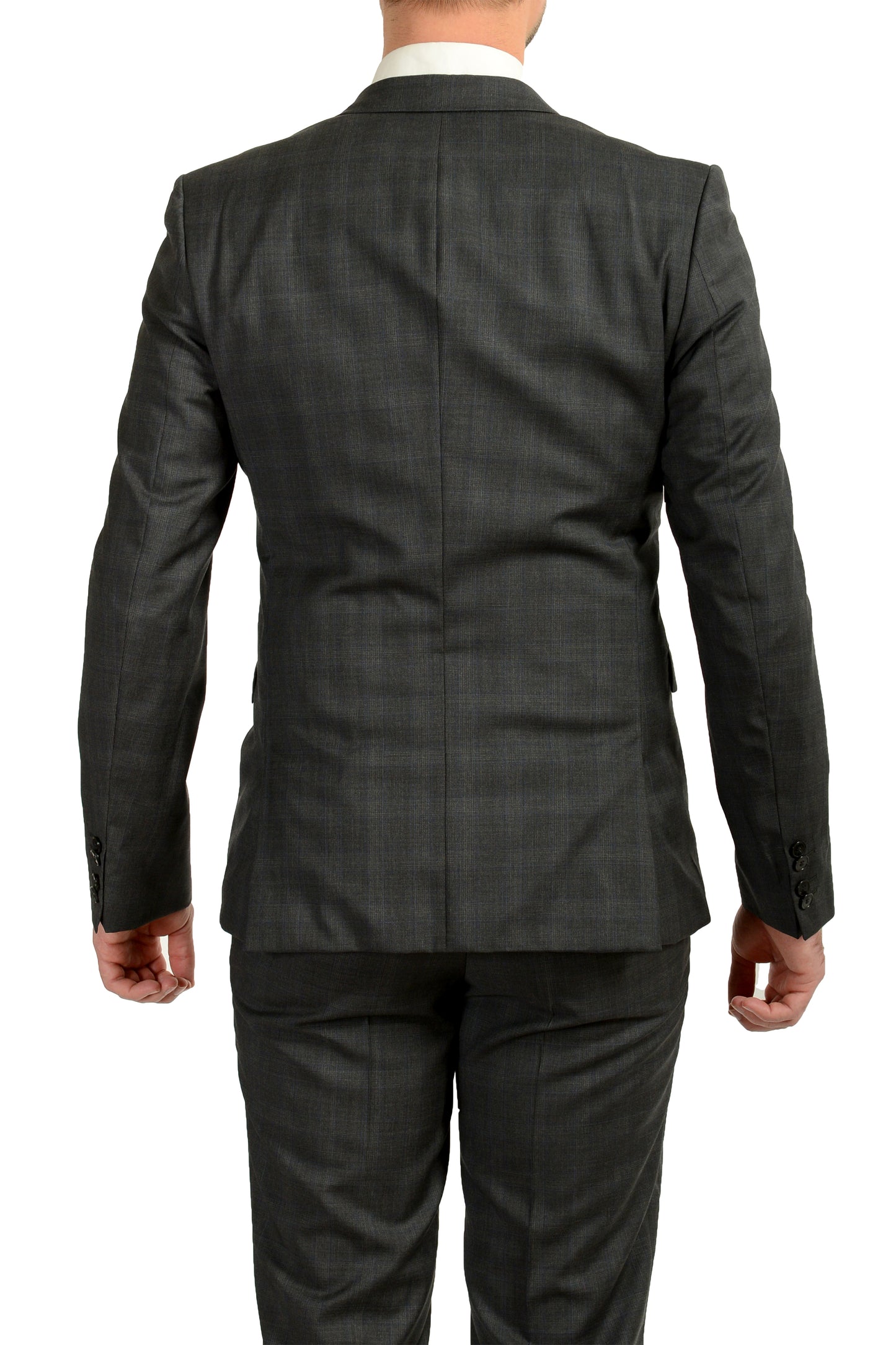 Hugo Boss Men's "Astian/Hets" Extra Slim Fit Plaid 100% Wool Suit US 40R IT 50R
