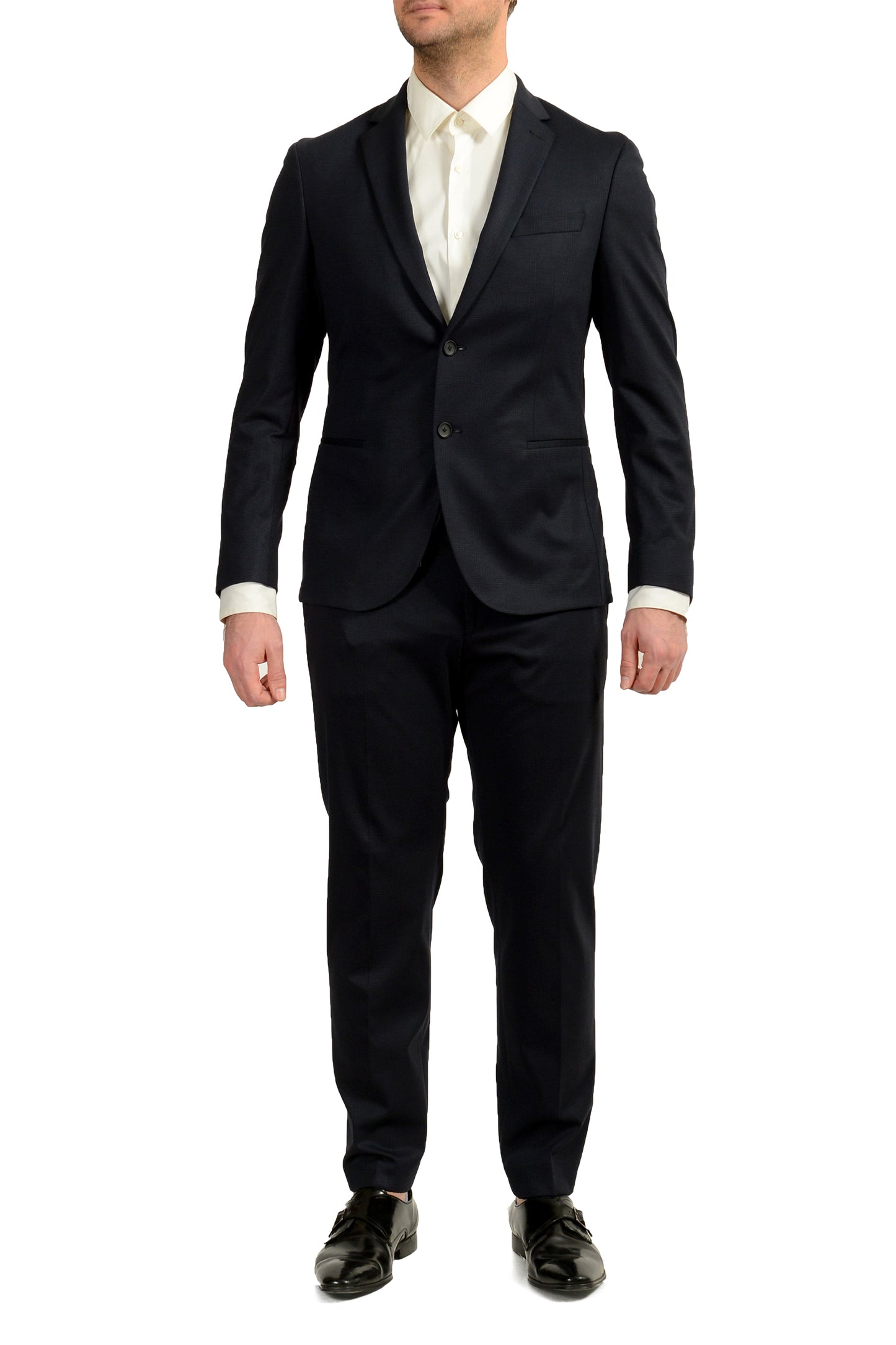 Hugo Boss Men's "Norwin4/Banks3-J" Slim Fit Plaid Two Button Suit US 40S IT 50S