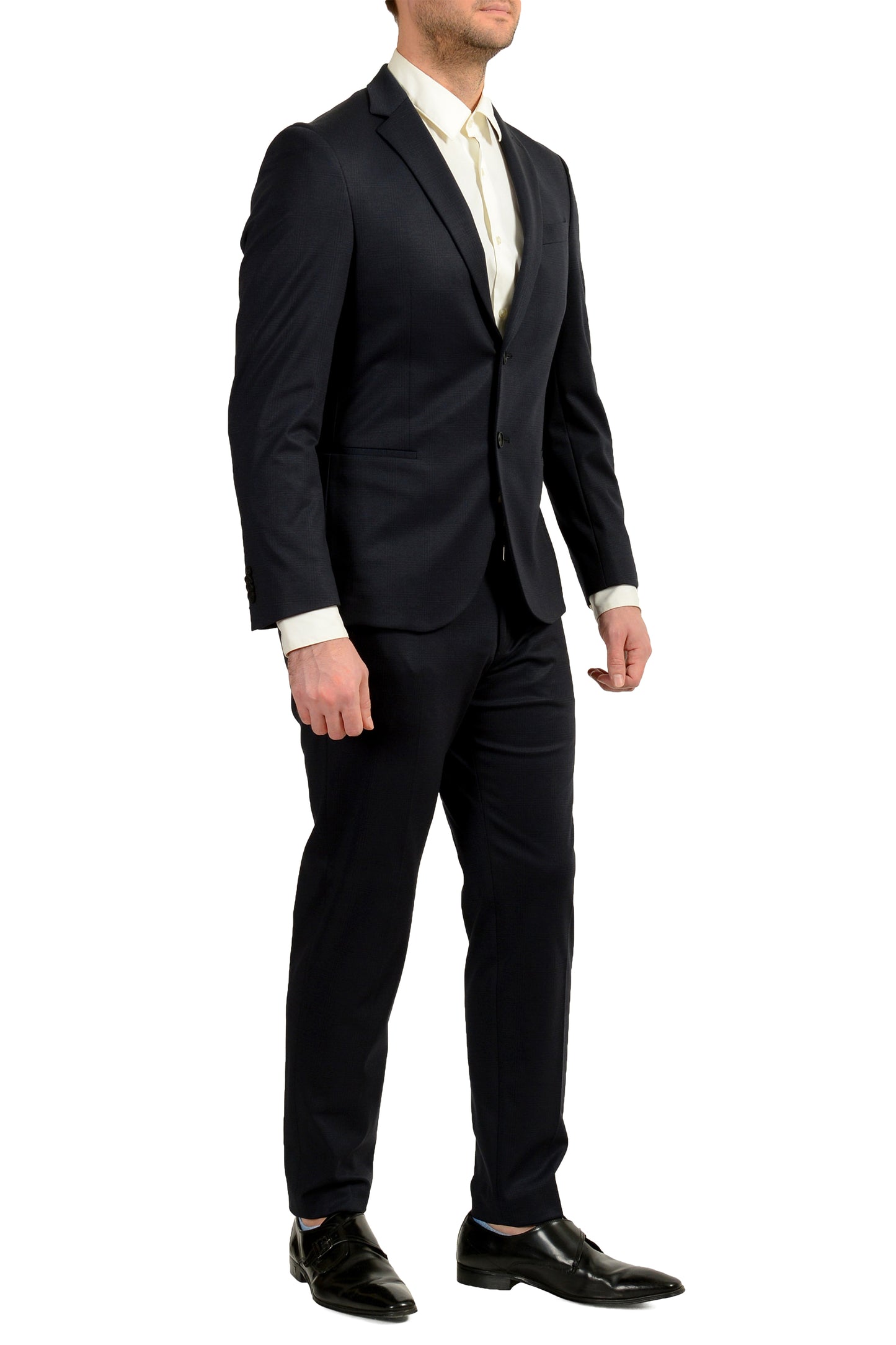 Hugo Boss Men's "Norwin4/Banks3-J" Slim Fit Plaid Two Button Suit US 40S IT 50S