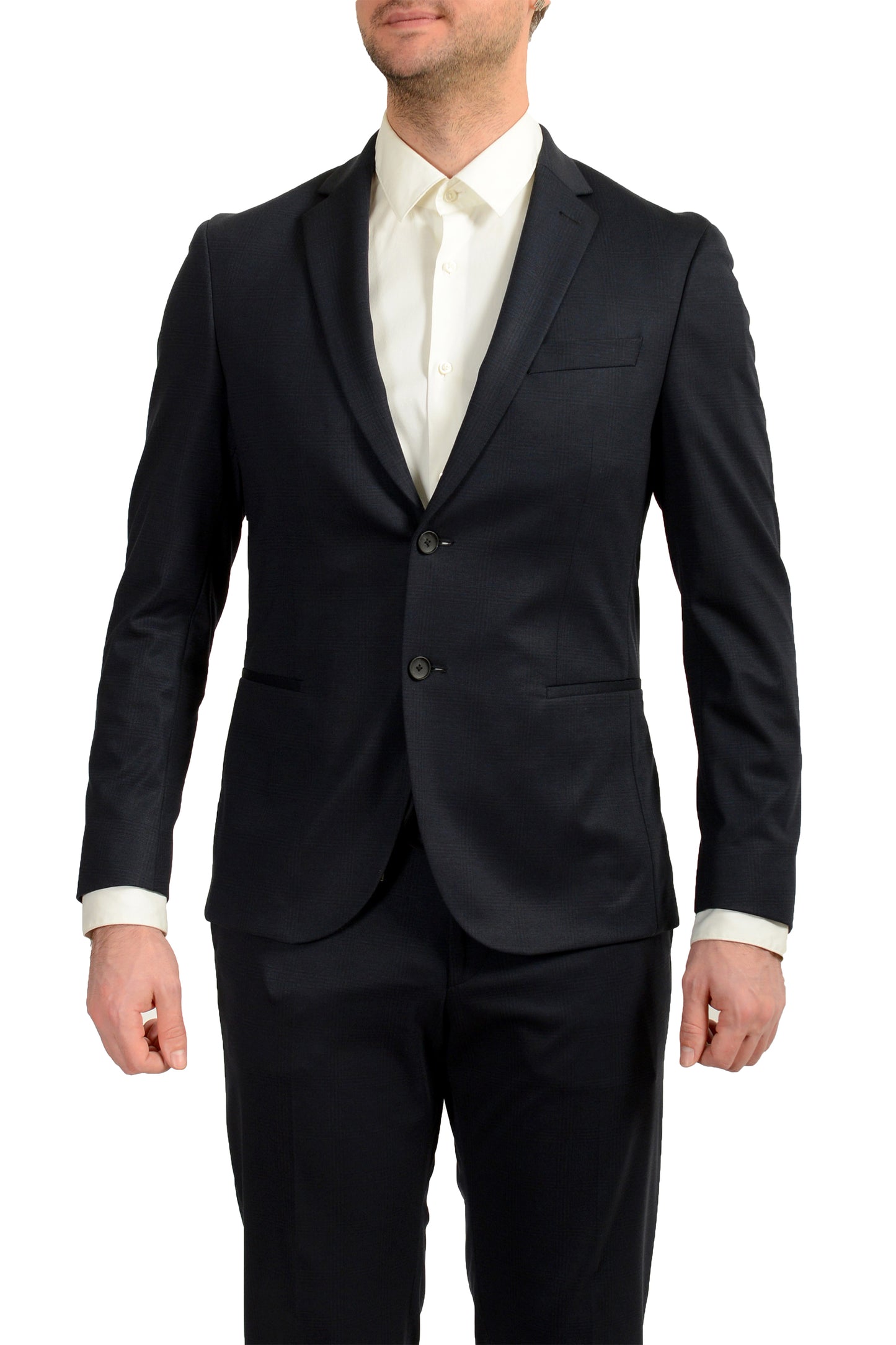 Hugo Boss Men's "Norwin4/Banks3-J" Slim Fit Plaid Two Button Suit US 40S IT 50S
