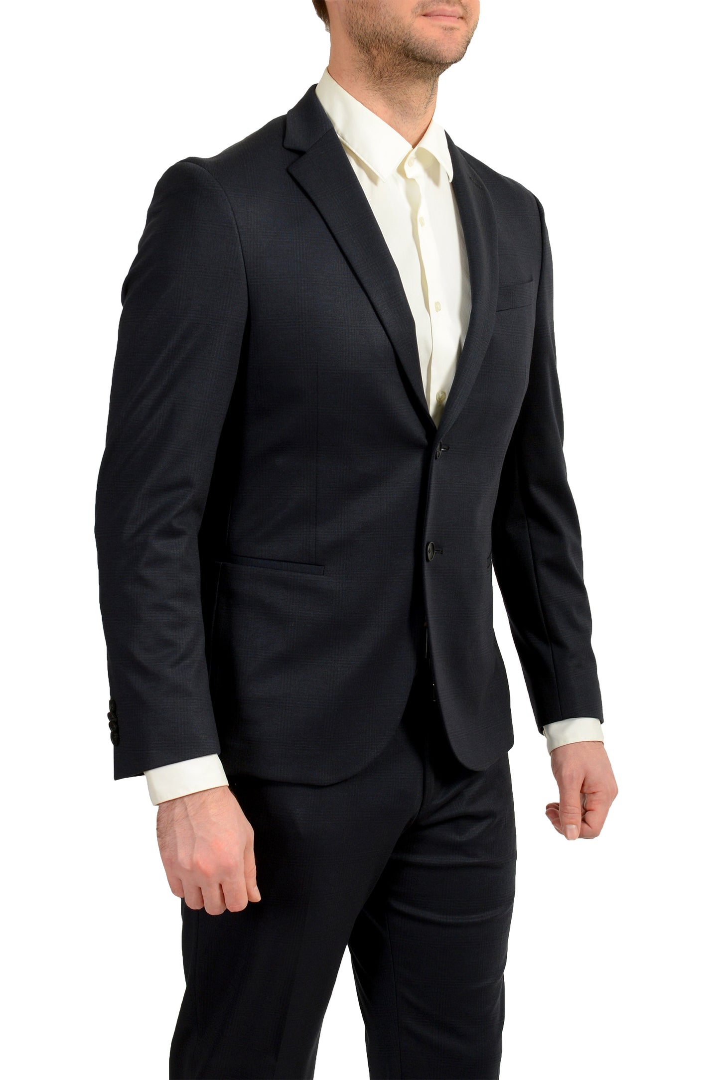 Hugo Boss Men's "Norwin4/Banks3-J" Slim Fit Plaid Two Button Suit US 40S IT 50S