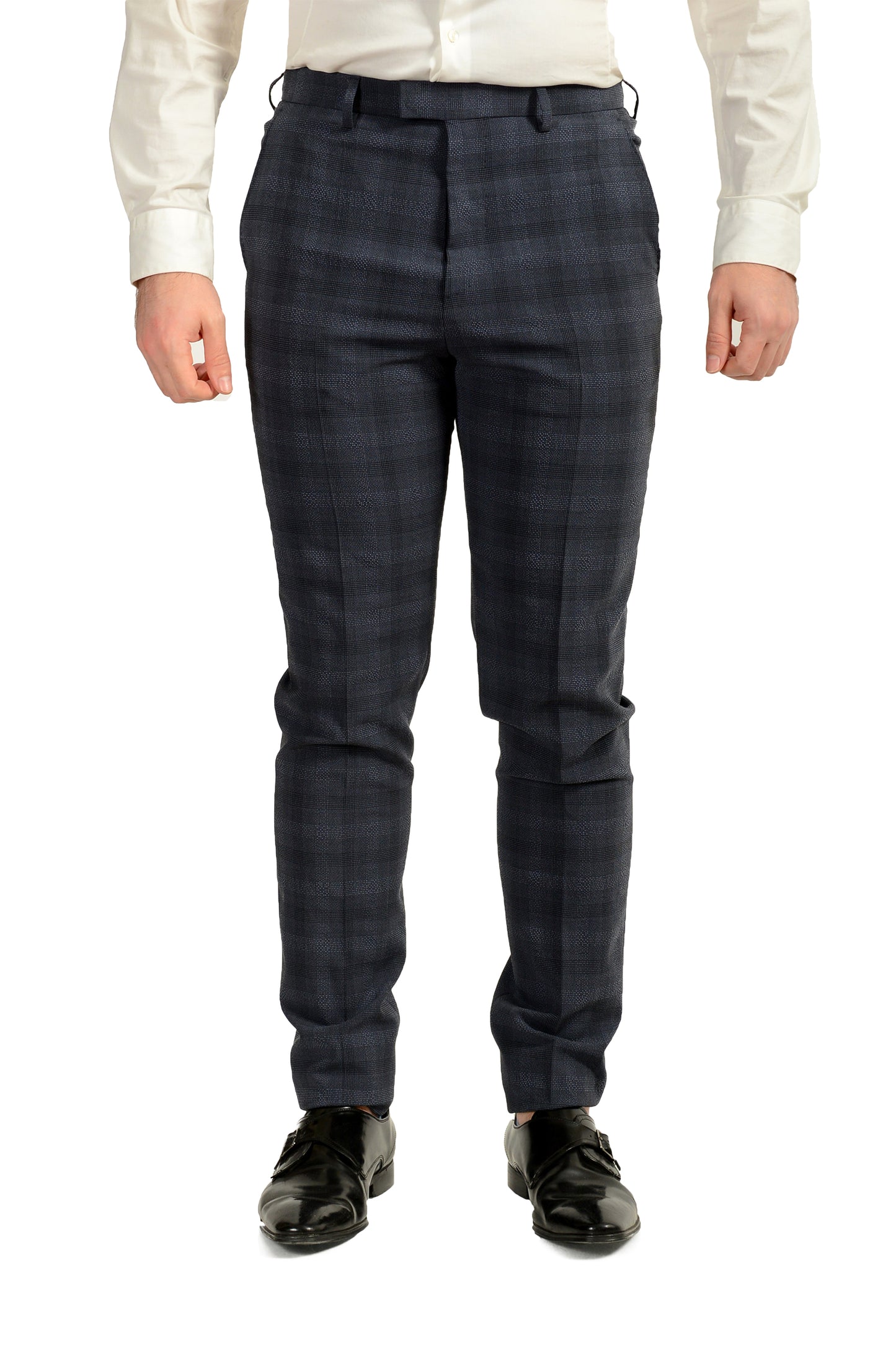 Hugo Boss Men's "T-Novem/Brite" Silk Wool Plaid Two Button Suit US 36R IT 46R